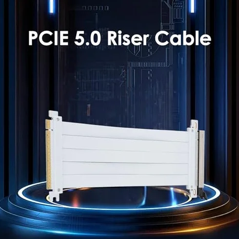 PCIE 5.0 X16 Kabel riser, PCB 128 Gb/s, szybki elastyczny przedłużacz GPU adapter riser kompatybilny z 4.0 3.0 2.0 1.0 (20 cm)