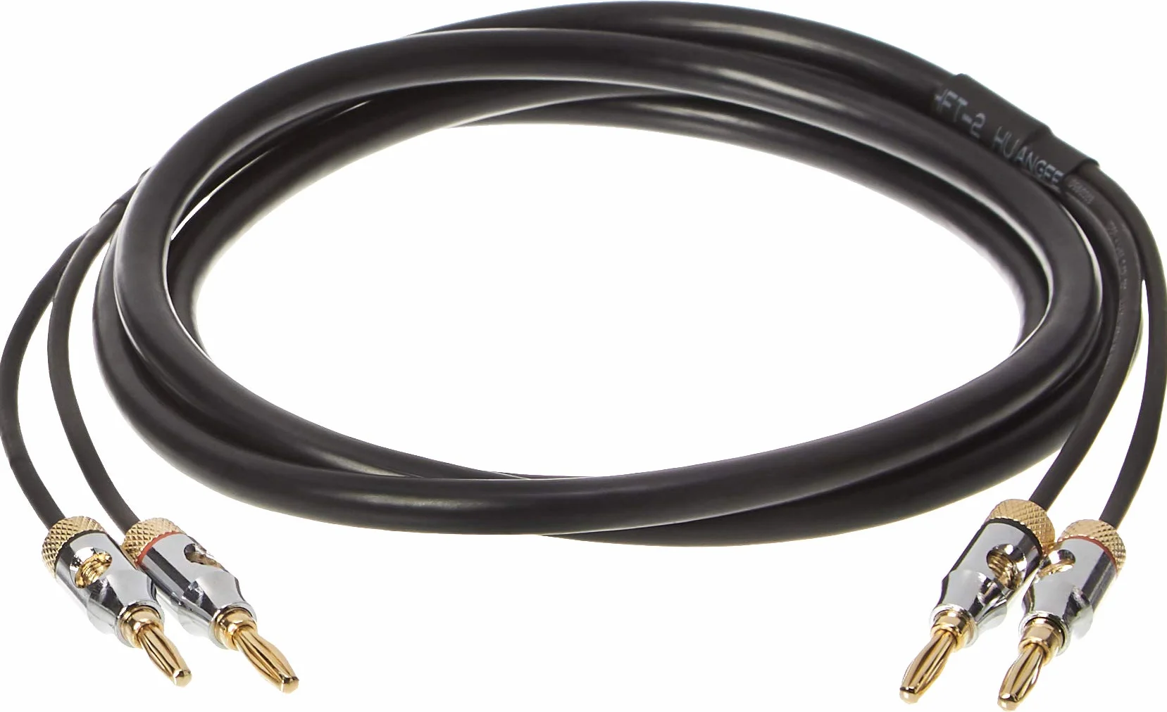 Amazon Basics kabel głośnikowy 16AWG 4 mm pozłacana końcówka bananowa 1,8 m czarny