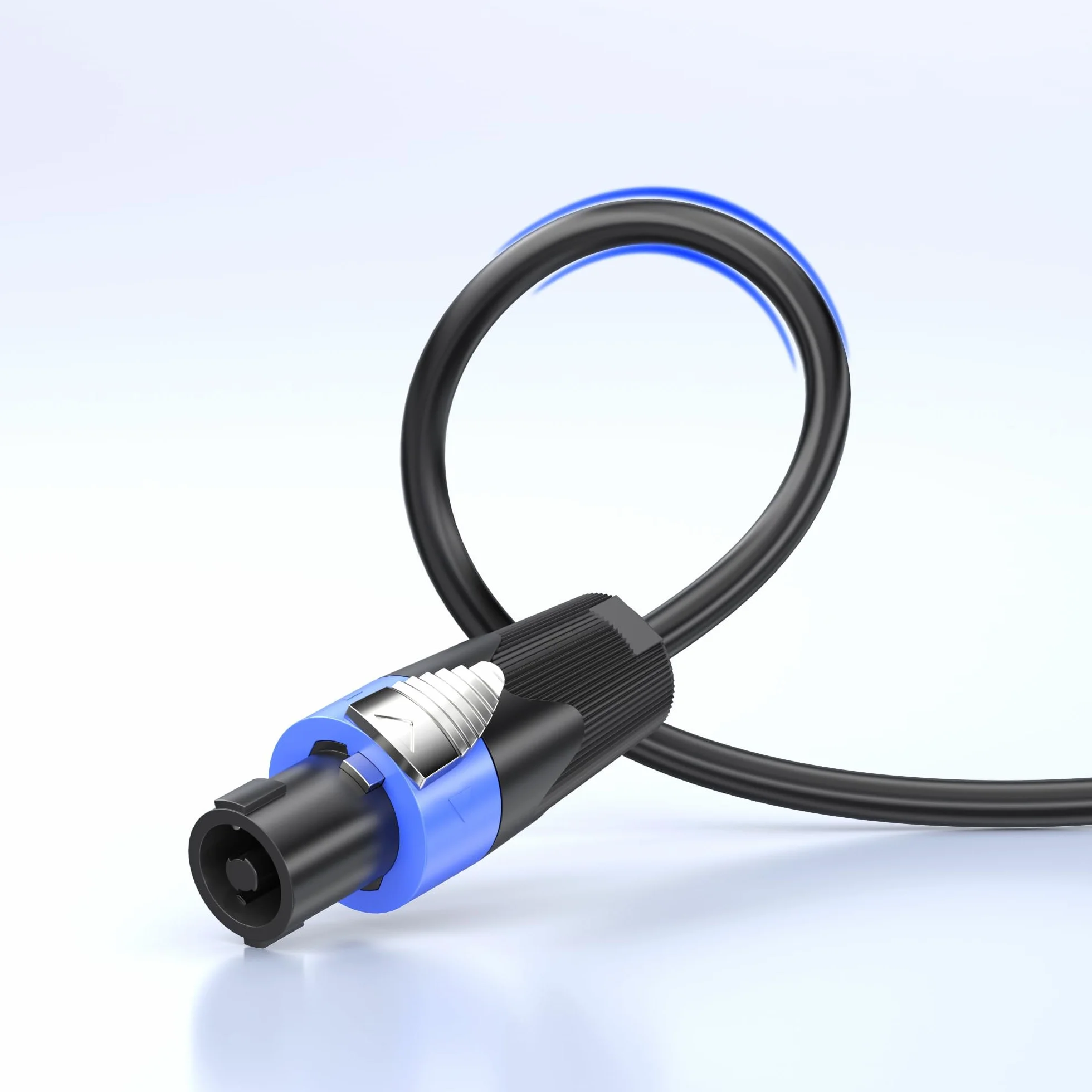 Kabel głośnikowy 1 m Speakon do 1/4" TS 12AWG Speakon kabel z Twist Lock do DJ/PA / wzmacniacza Heavy Duty Audio, M-M