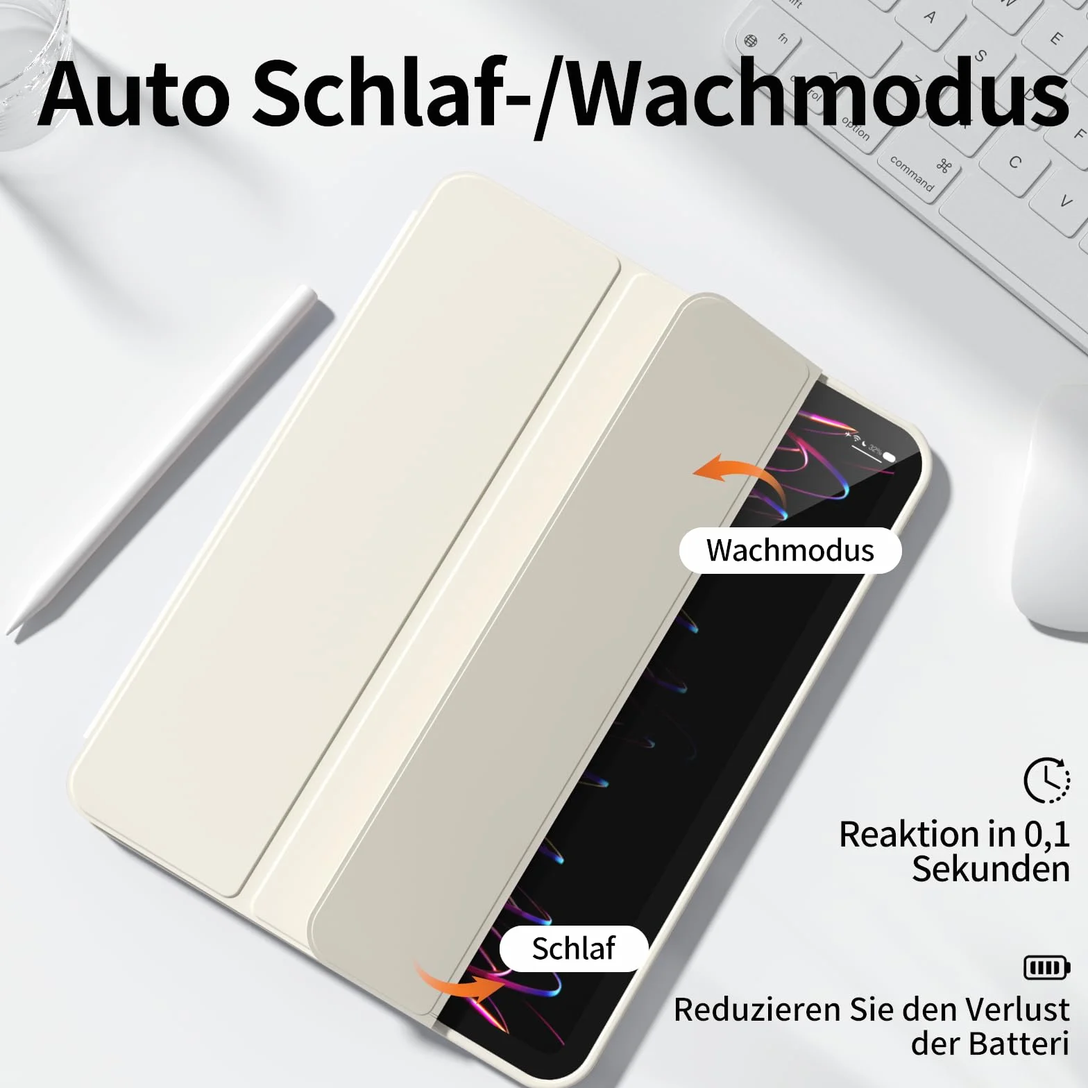 Etui na iPad (A16) 11. generacji 11 cali 2025, iPad 10. generacji 10,9 cala 2022 z uchwytem na długopis, funkcja Auto Wake/Sleep, obsługuje Touch ID, Slim Trifold Stand Protective Cover