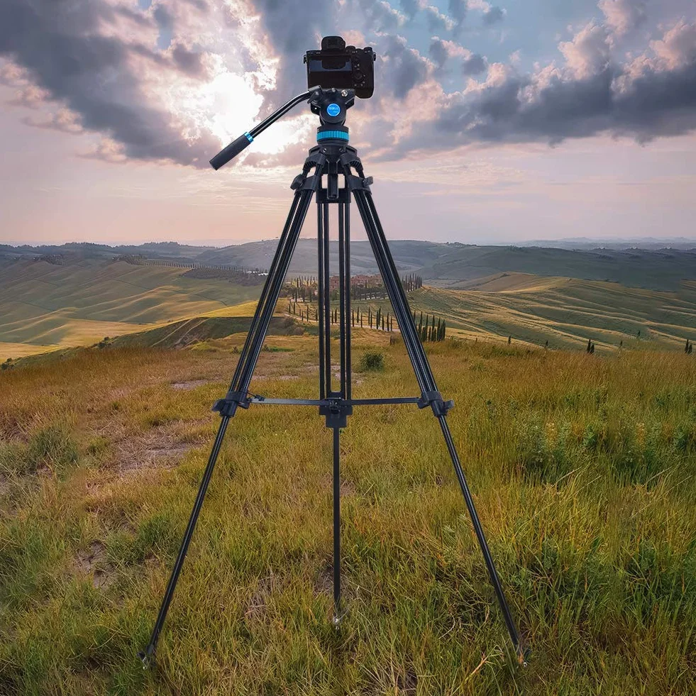 SIRUI Statyw wideo Tripod SH25, aluminiowy statyw wideo z głowicą i uchwytem, 190 cm, maks. obciążenie 10 kg, statyw podróżny do lustrzanek cyfrowych, kamkorderów, aparatów, kamer wideo