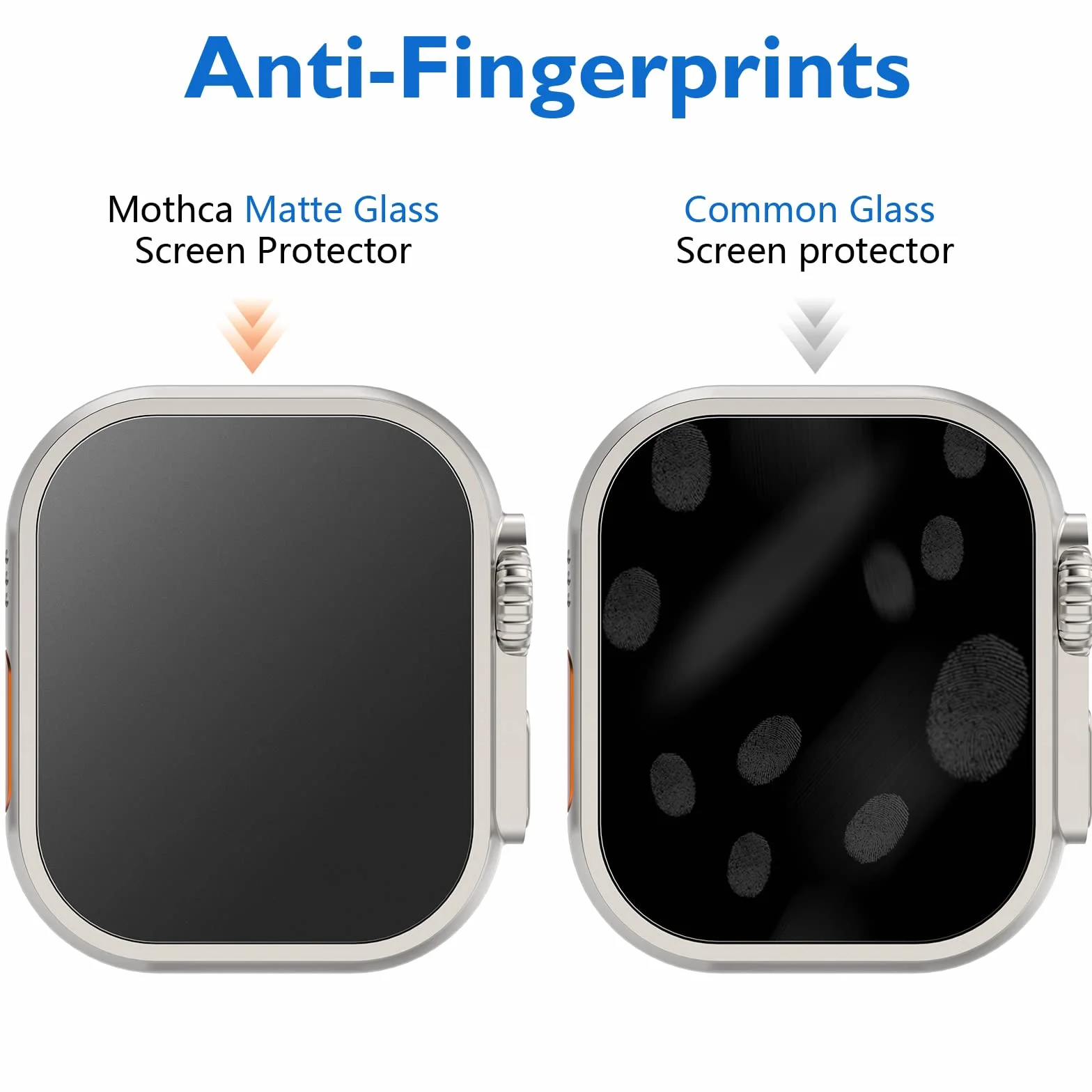 Mothca [2 Sztuki] Ochraniacz Ekranu dla Apple Watch Ultra Matowe Szkło Hartowane Antyrefleksyjny Przezroczysta Folia