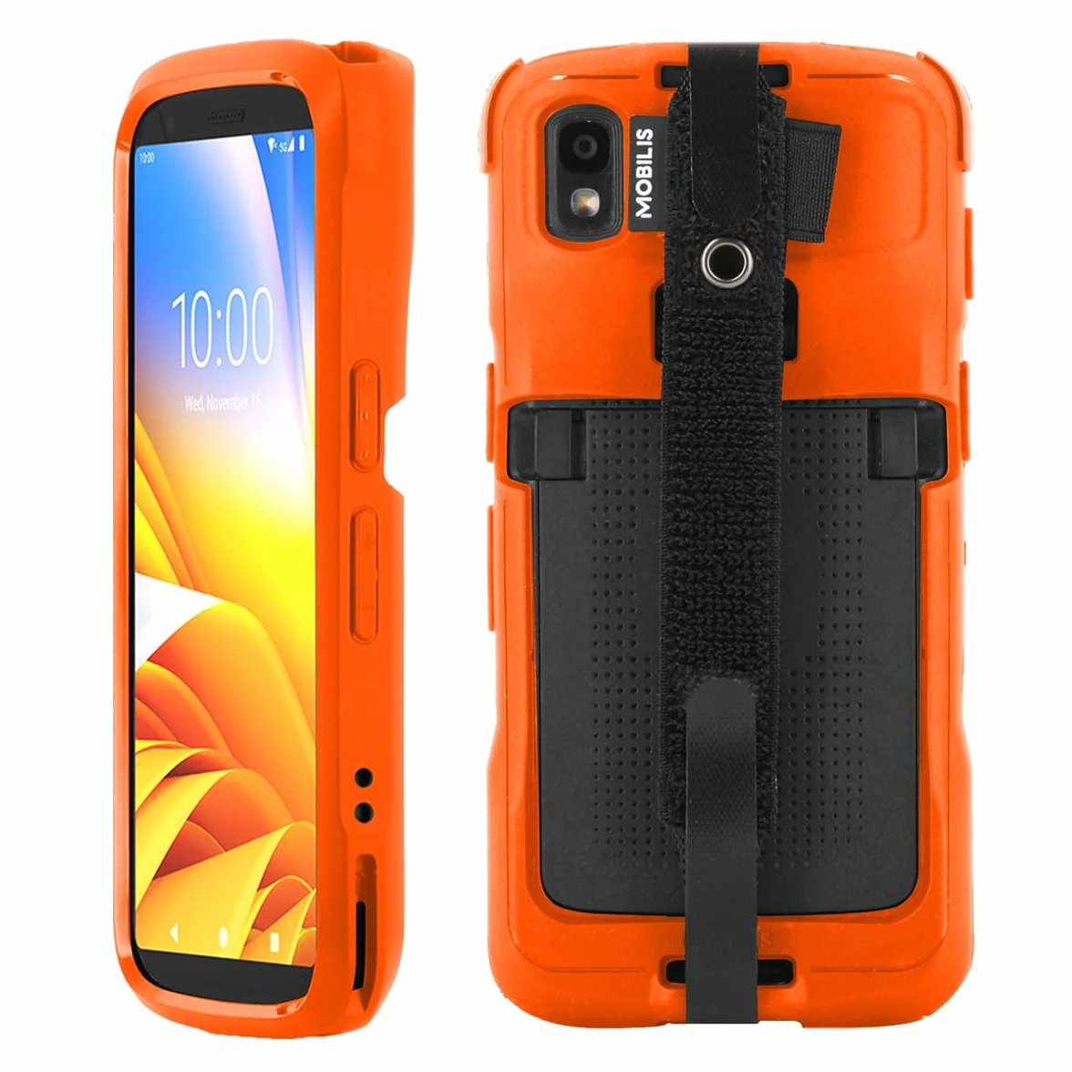 Mobilis Etui ochronne dla Zebra TC22 TC27 z zabezpieczeniem przed upadkiem na nadgarstek i uchwytem na długopis, etui w jakości militarnej, żywe kolory neonowe zapewniają wysoką widoczność i