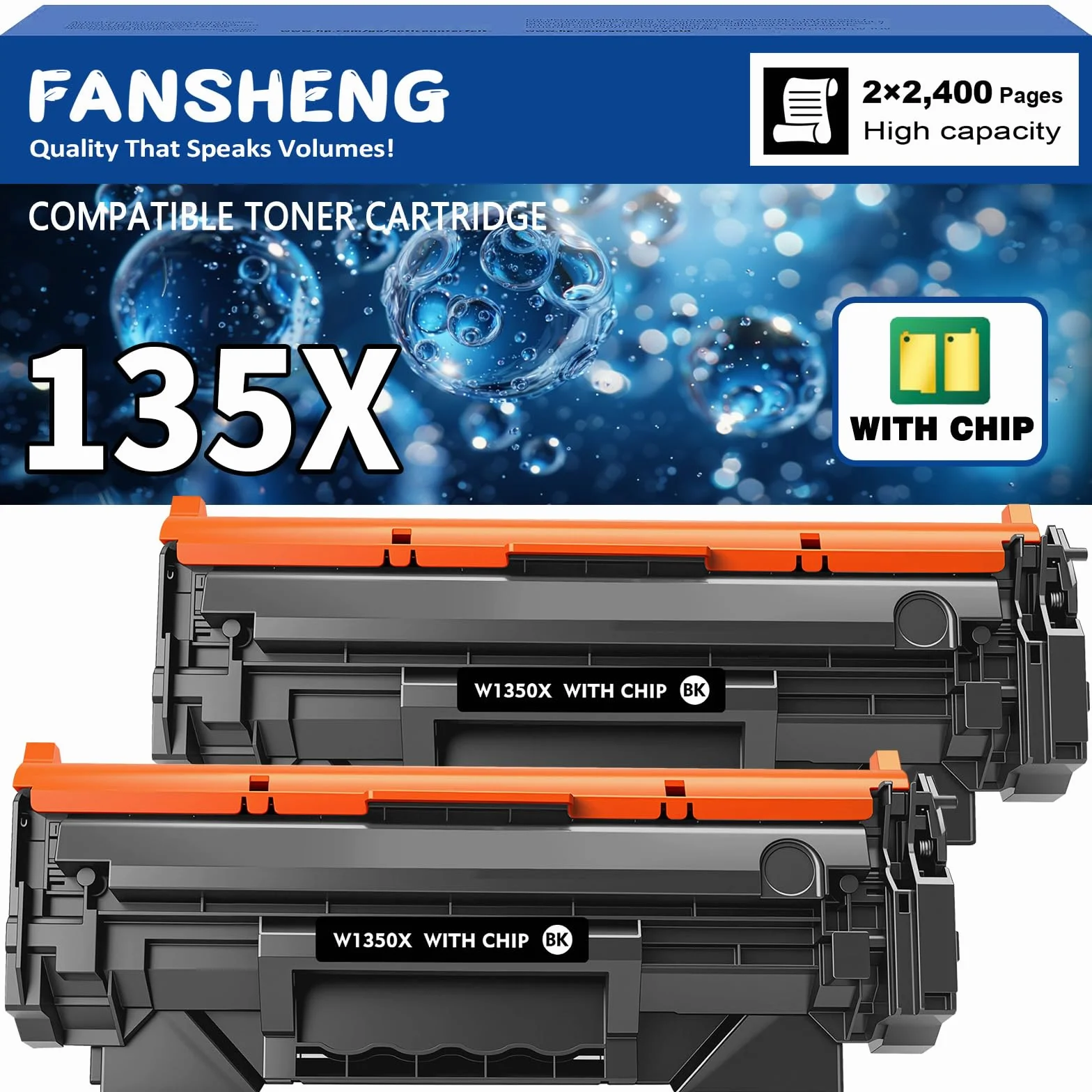 135X 1350X 【z chipem】 Toner kompatybilny z H P do LaserJet M209d M209dw / M234 M234dw / M207 M207dw / M209sdw M234sdw M207sdw M209sdw M209sdn M234sdw dn M20 Drukarka 7sdn 2400 stron (2 czarne)
