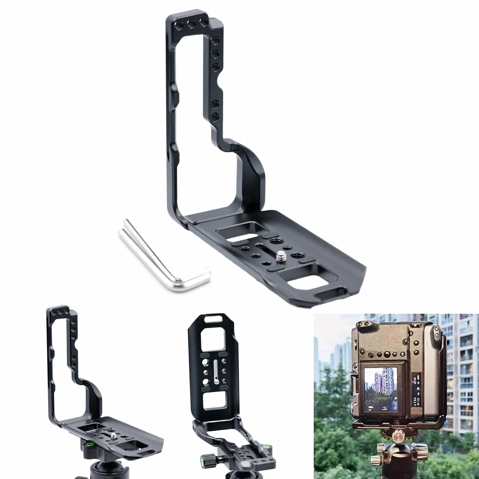 Universals klatka na aparat ze stopu aluminium szybkie uwalnianie płyta G do GFX100 ergonomiczna do fotografii studyjnej sprzęt klatka na aparat ze stopu aluminium