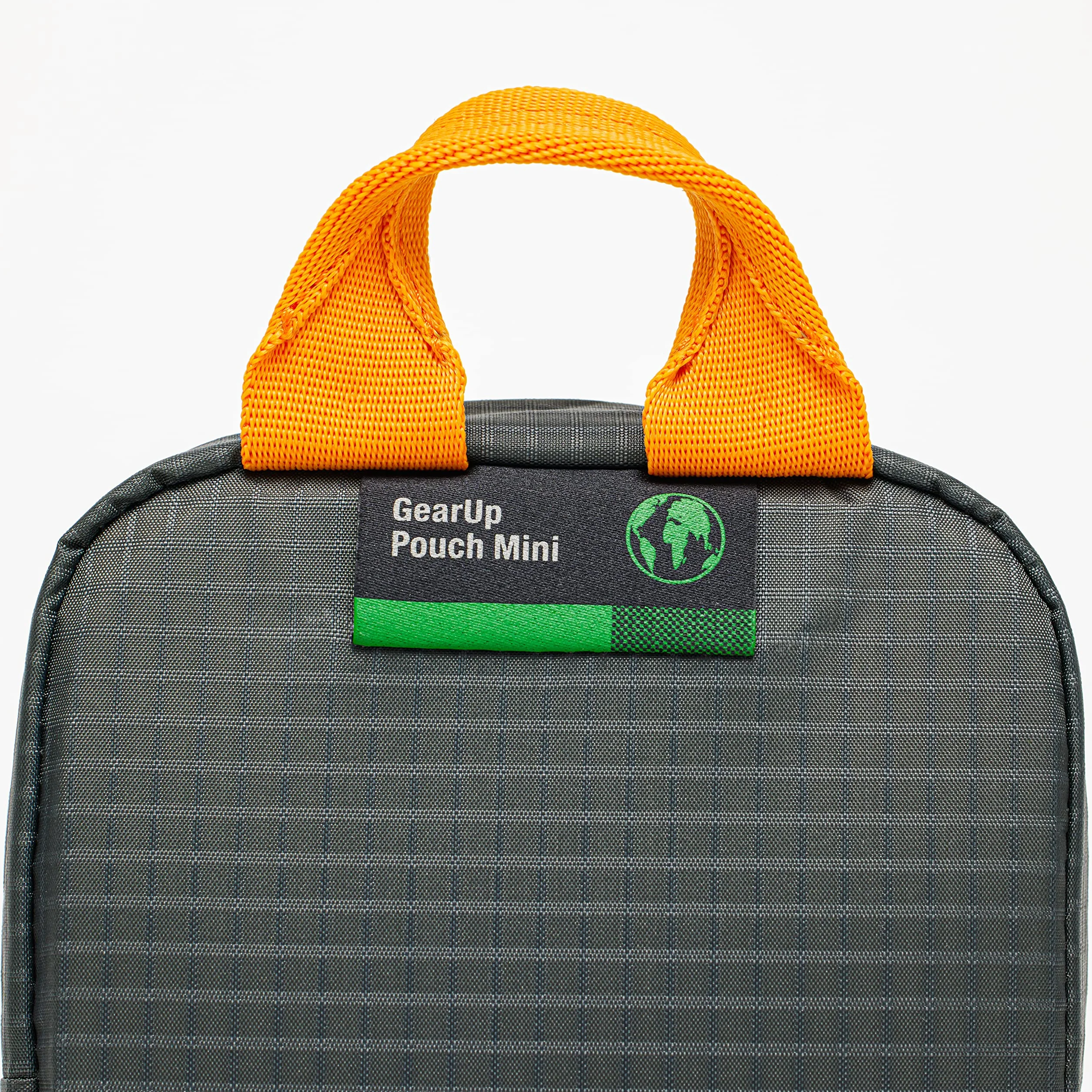 Lowepro GearUp Pouch Mini, etui podróżne na kable telefoniczne, kable, adaptery, baterie, ładowarki i pamięci USB, etui na akcesoria do smartfona, wykonane z tkaniny z recyklingu, szare