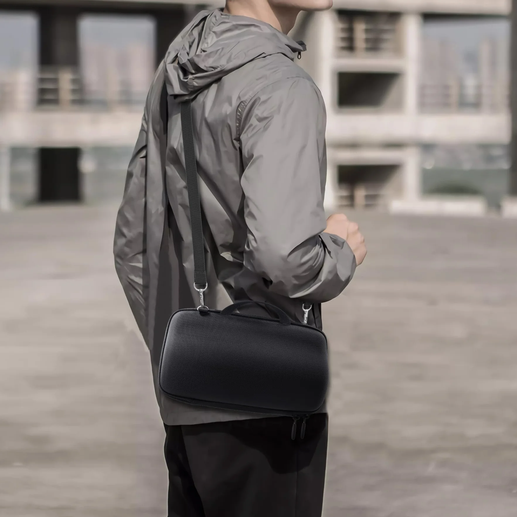 Khanka do ładowania JBL Charge 6/ Charge 5/ Charge 4 Przenośny głośnik Bluetooth Podróżny sztywny futerał transportowy z opaską na ramię, tylko etui, czarny, JBL Charge 6, Minimalistyczny