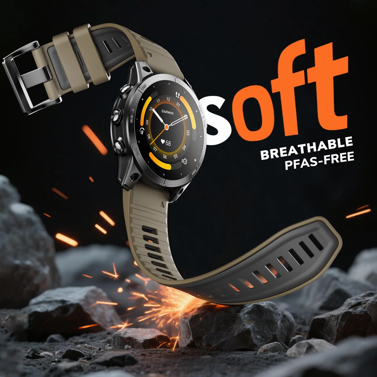 Wygodny i wodoodporny silikonowy pasek kompatybilny z Garmin Quickfit 22 mm/26 mm