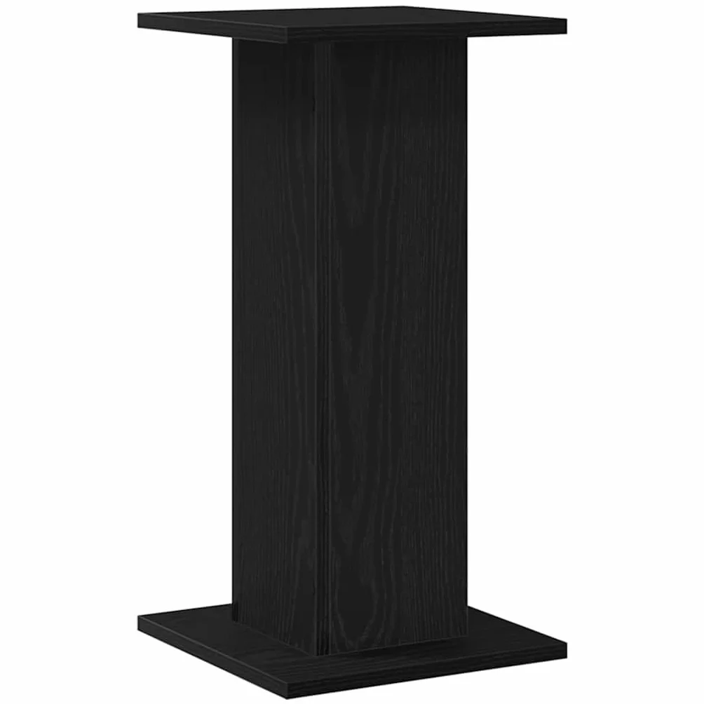 Stojak na głośniki zestaw 2 szt. czarny wygląd dębu z materiału drewnopochodnego 30 x 30 x 60 cm do audio, HiFi, kina domowego, Surround, monitora, studia i salonu