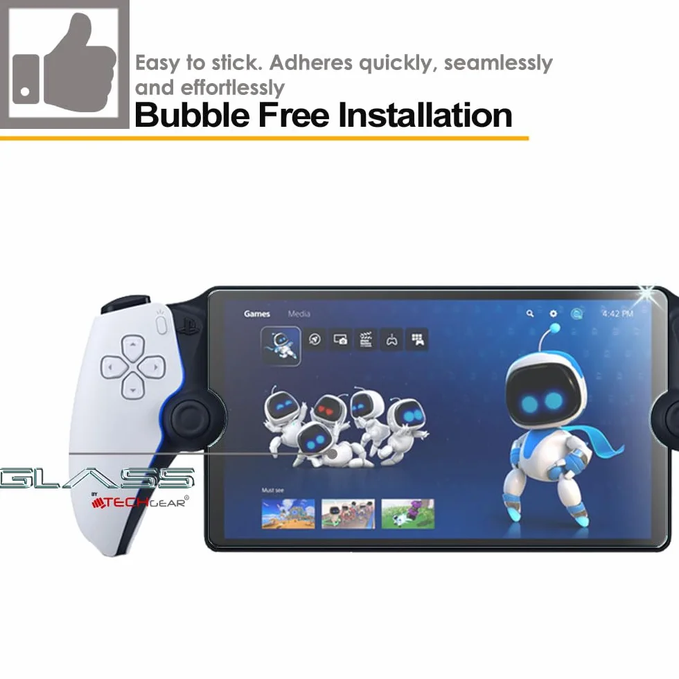 TECHGEAR Antyodblaskowa szklana osłona do PS Portal (2 szt.) matowe osłony ekranu ze szkła hartowanego [twardość 9H] [odporne na zarysowania] [bez pęcherzyków powietrza] do pilota Sony PlayStation