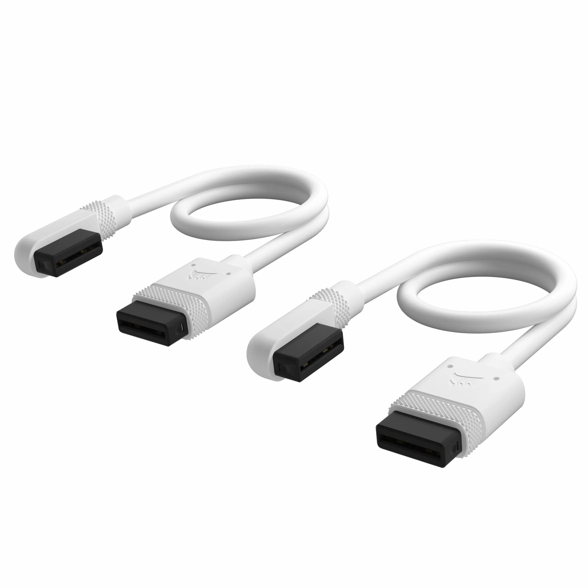 CORSAIR iCUE LINK Smukły Kabels - 2x 200mm Prosto/Smukły 90° - Biały