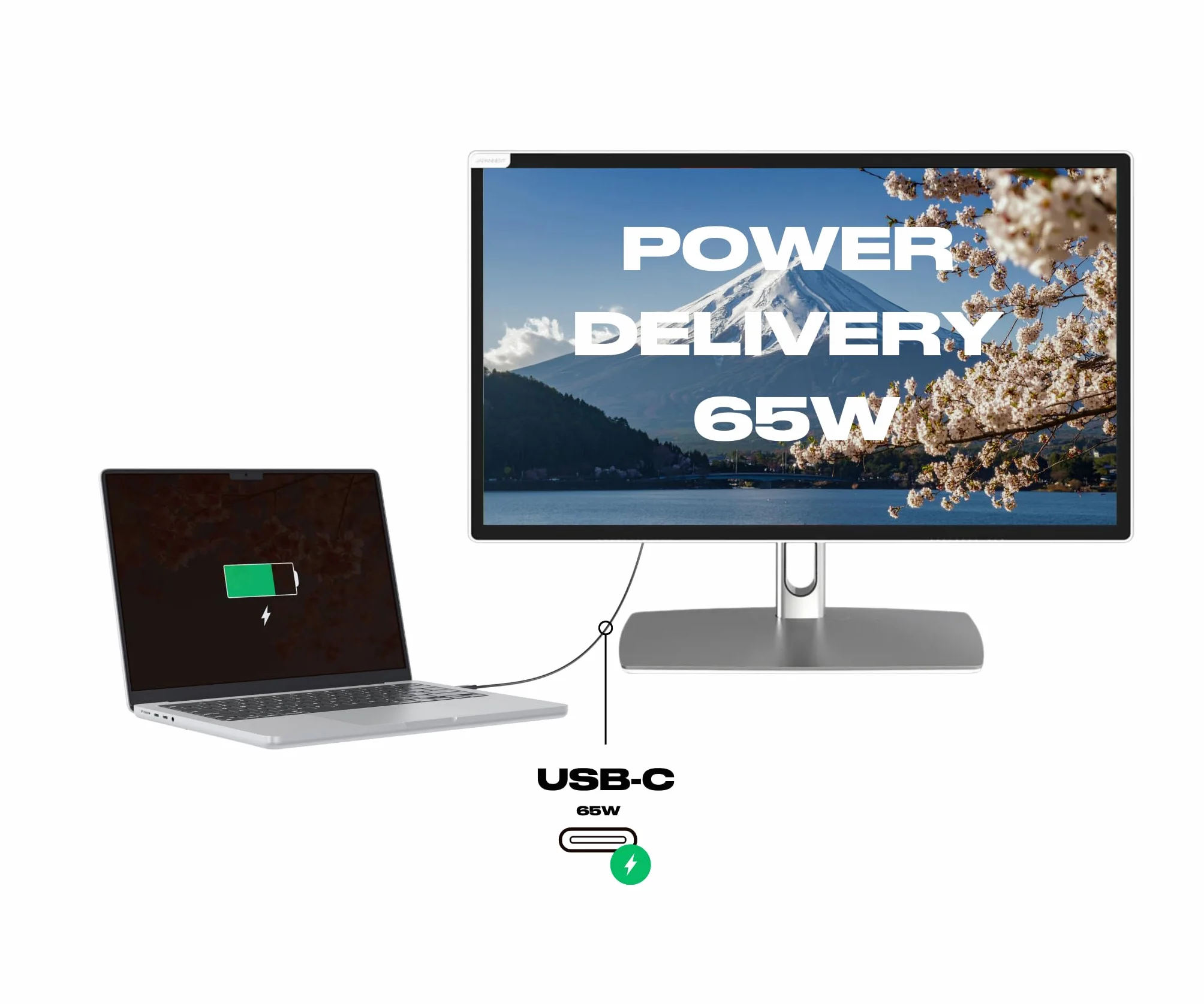 JAPANNEXT Biały ekran dotykowy PC 21,5" z przegubowym ramieniem IPS Full HD (1920 x 1080) | HDR | Ładowanie przez USB-C(65W) wysokość i regulowane nachylenie (HSP) | G-Sync/FreeSync | | HDR | Regulowane nachylenie Wbudowane głośniki | 100% sRGB G-Sync/Fre