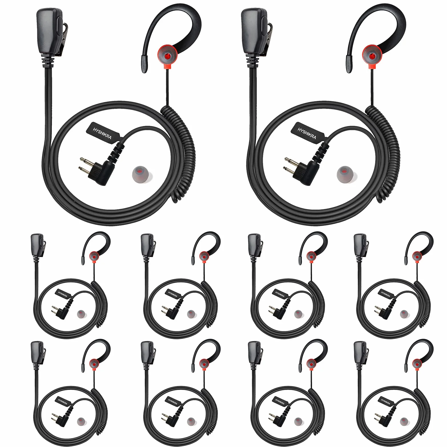 2-pinowy zestaw słuchawkowy z mikrofonem PTT do walkie-talkie | Kompatybilny z Motorola GP300 DP1400, CP040, CLS1410