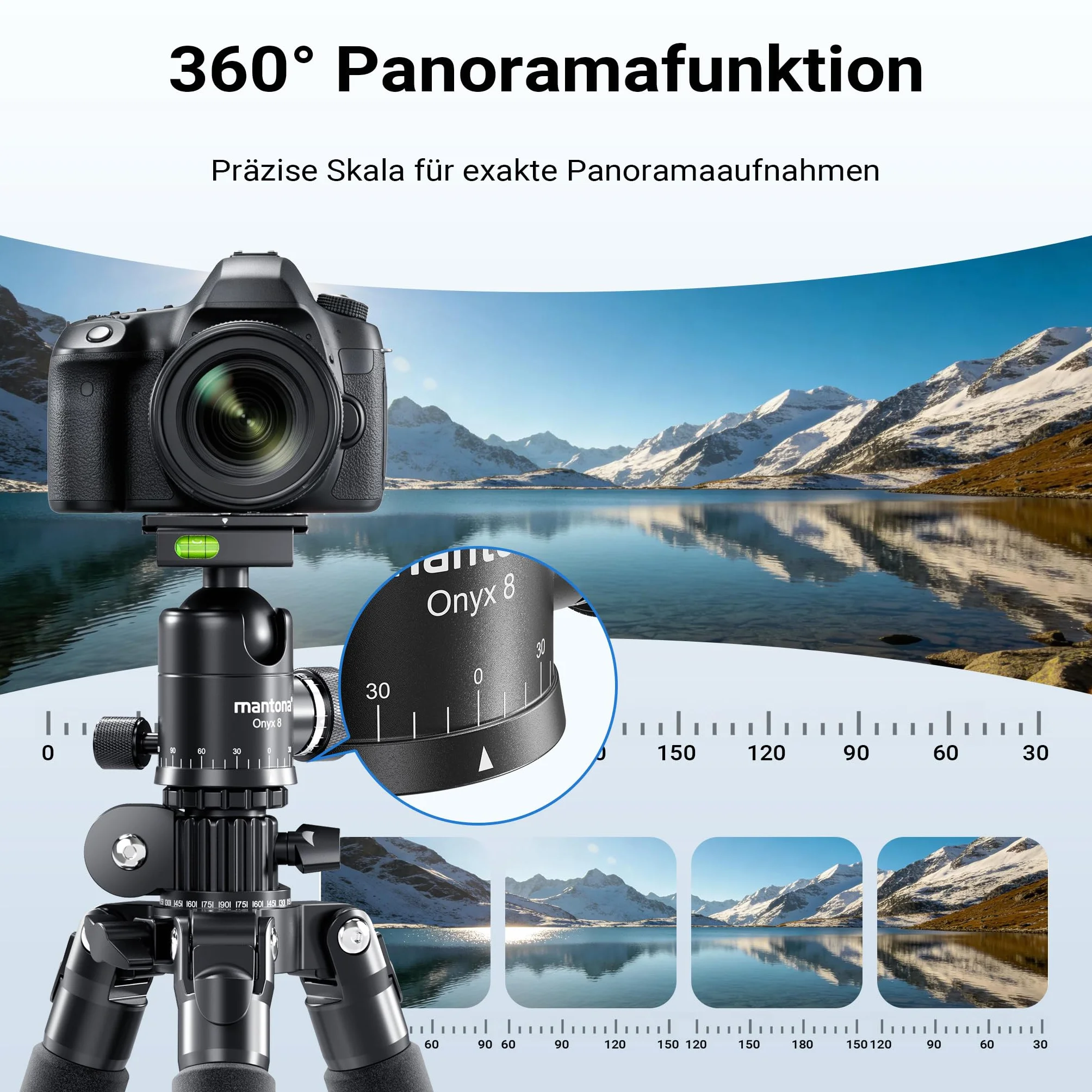 Mantona Zestaw statyw fotograficzny Kodiak L 284 + głowica do statywu Onyx 8, aluminiowy statyw z głowicą kulową i szybkozłączką Arca-Swiss