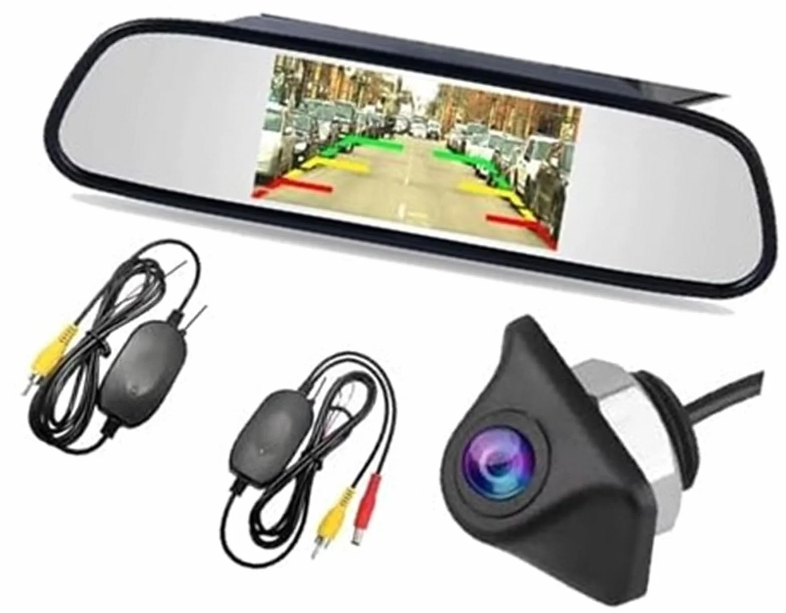 Kamera cofania samochodu Bezprzewodowa kamera cofania z monitorem lustrzanym, dla parkowania pojazdów HD 4.3(BLACK XC XFD)
