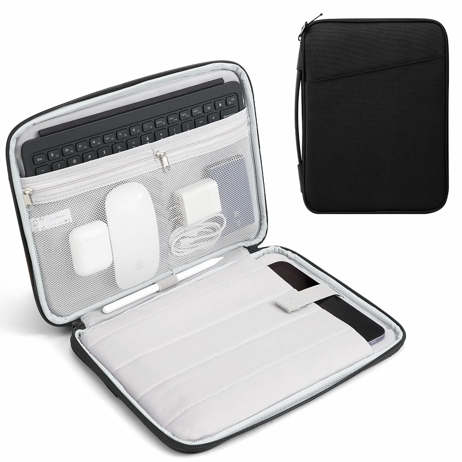 TiMOVO 9-11" Tablet Sleeve for iPad 11-inch A16 2025, iPad 10th Gen. 10.9"/10.2"/ Air 11/5th/4th Gen. 10.9", Galaxy Tab A9 Plus 11", Protective Bag with Pockets, Black