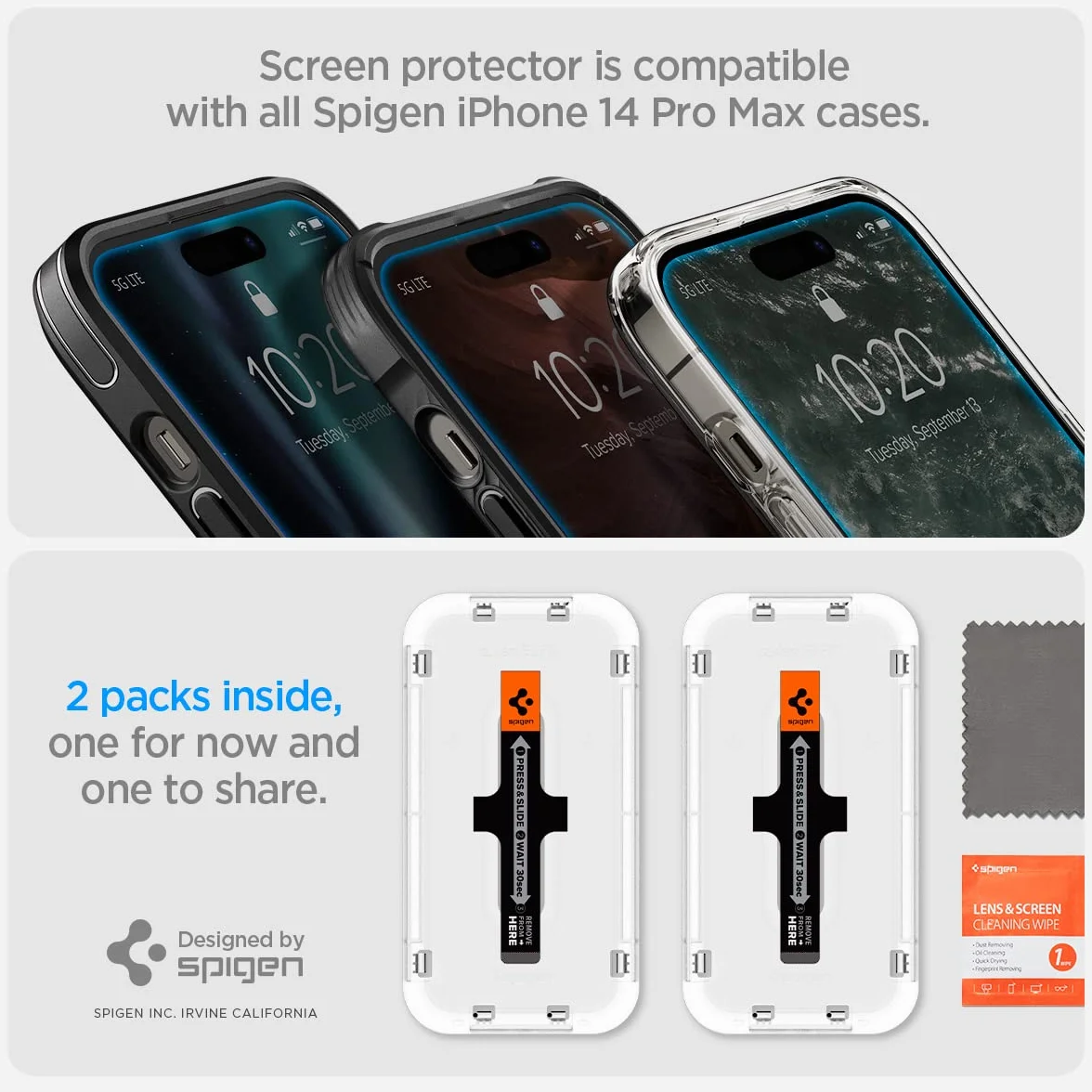 Spigen EZ Fit osłona ekranu ze szkła hartowanego do iPhone'a 14 Pro Max - 2 sztuki