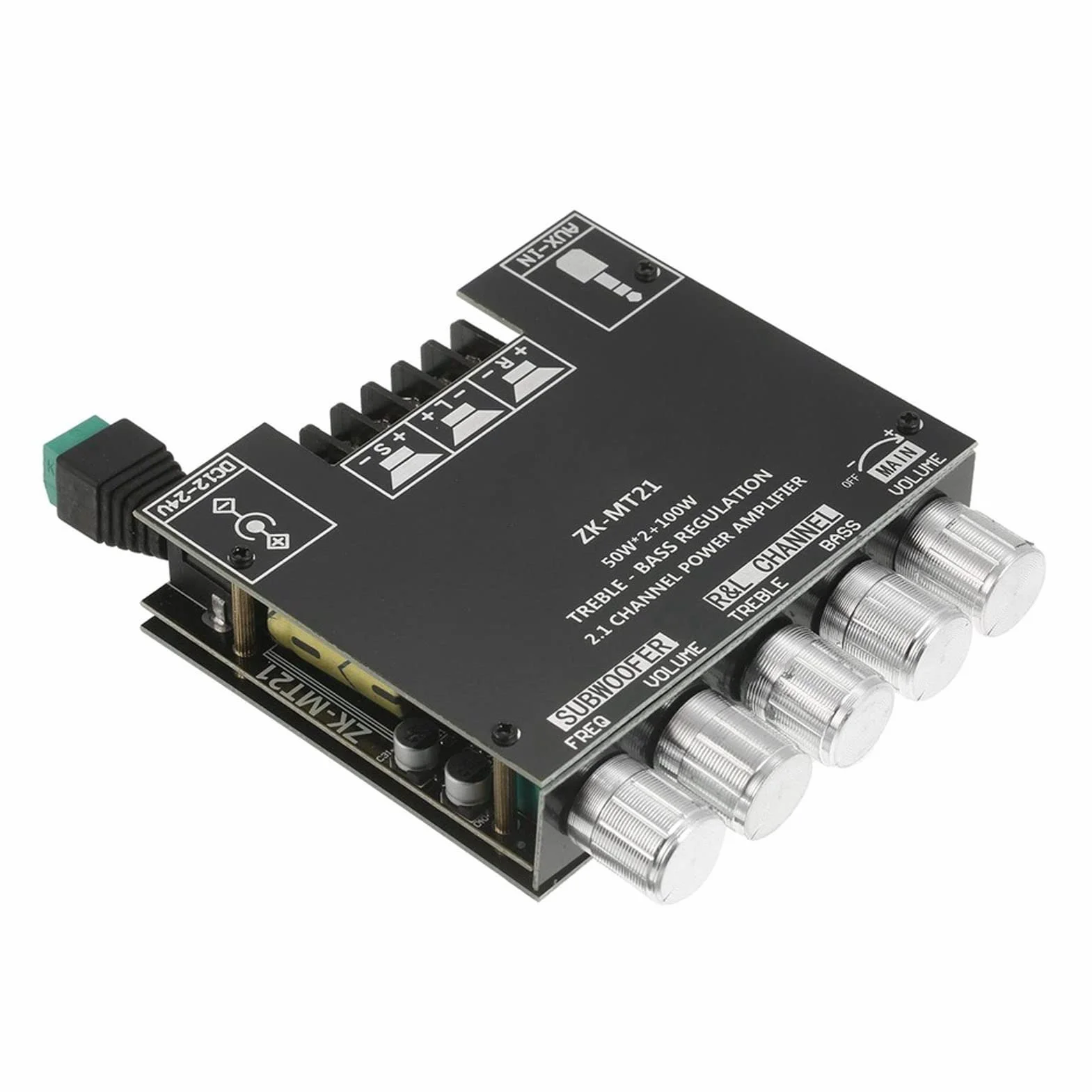 ZK-MT21 2.1-kanałowa Płytka Wzmacniacza Subwoofera Bluetooth 50Wx2+100W DC12-24V