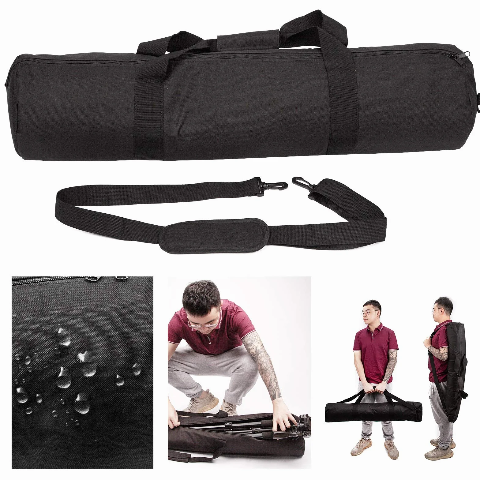 STUDIO 100 cm torba na statyw z paskiem na ramię, wyściełana torba do przenoszenia, na statyw, stojaki oświetleniowe, stojak wysięgnik, parasol, monopod i akcesoria do aparatu fotograficznego