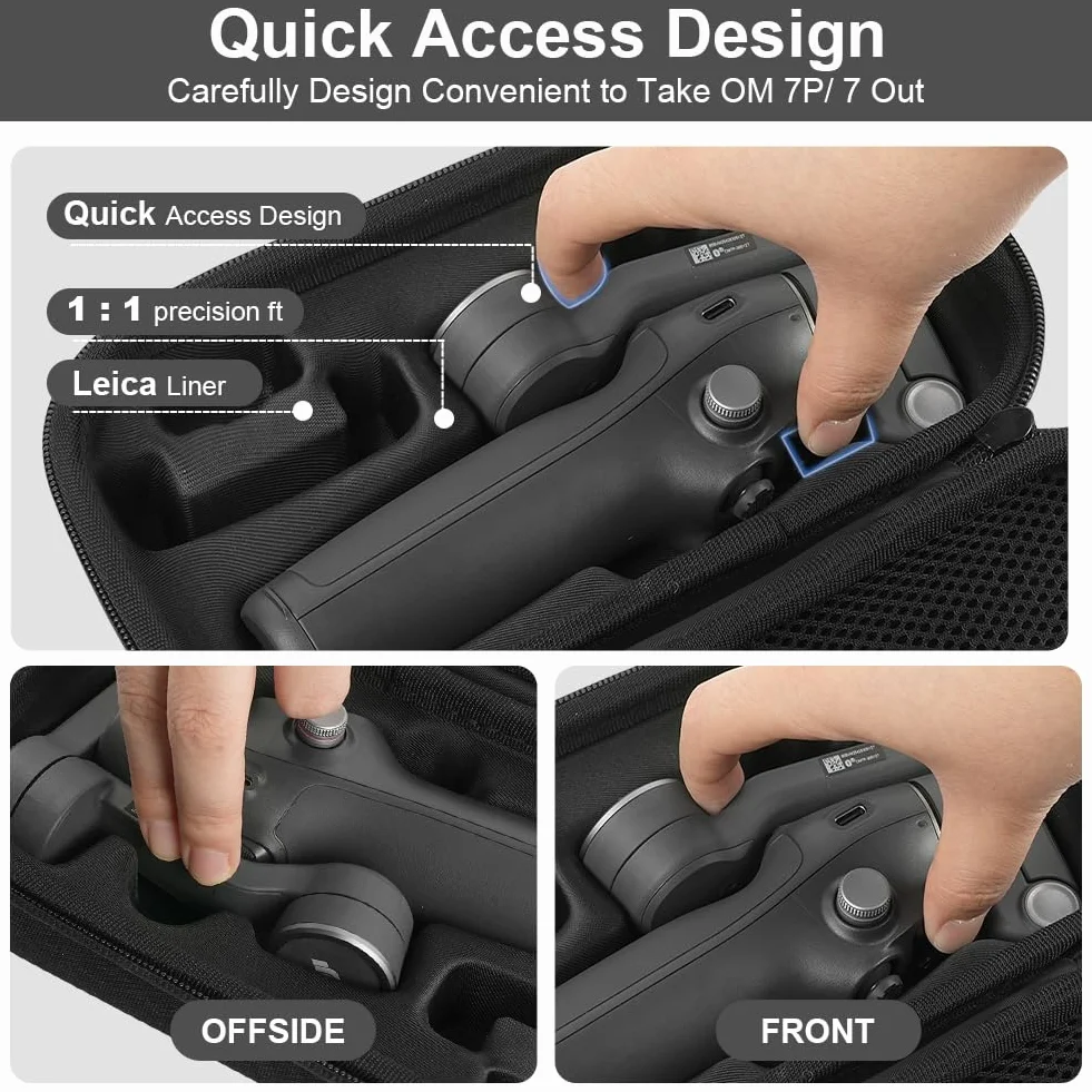 HOTUT Osmo Mobile 7 Case, kompaktowe etui ochronne do DJI OM 7/OM 7P, Czarny