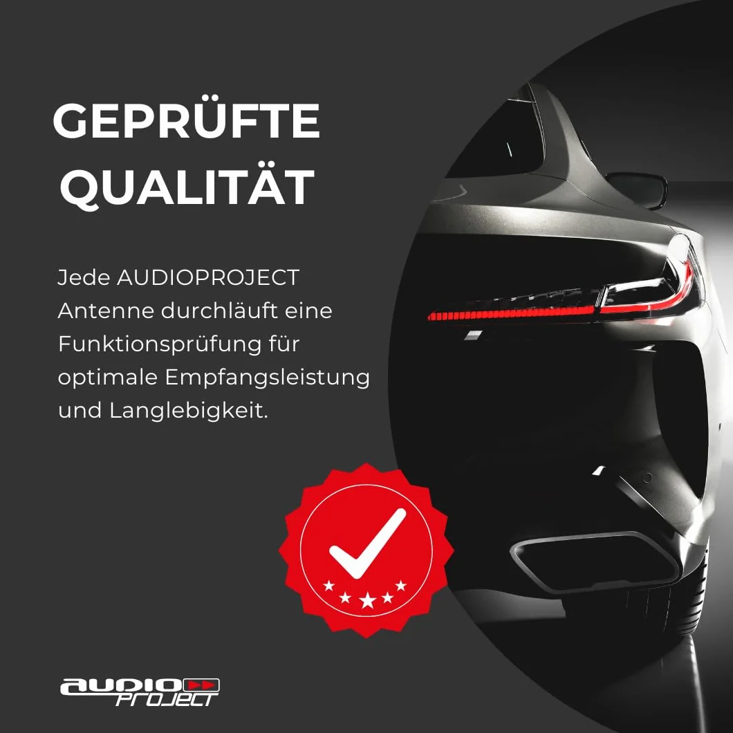 Audioproject A155 antena samochodowa na dach 40 cm do VW Golf 4 5 6 7 Lupo Polo 6R Audi Opel Ford Focus BMW Seat Skoda DAB