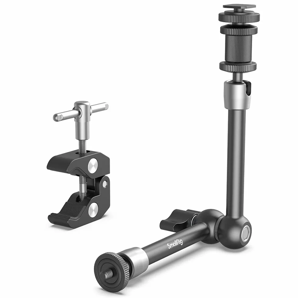 SMALLRIG Super Clamp i Magic Arm (11"), Gwintowane ramię przegubowe 1/4''-20 z Uchwytem na Zimną Stopkę do Monitor, LED Light, Mikrofonu, Magiczne ramię z Super Zaciskiem - 3726
