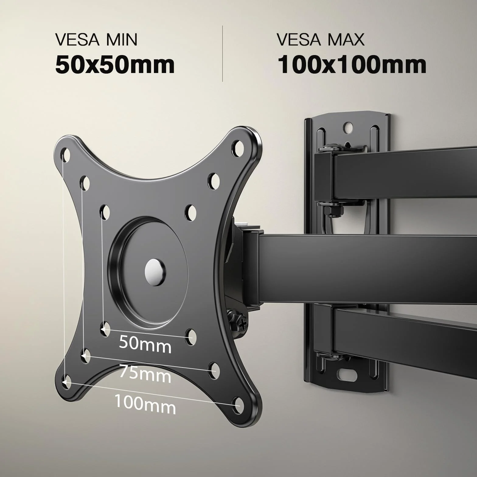Uchwyt Ścienny do Telewizora, Obracanie Nachylanie Wysuwanie Obrotowy Uchwyt Ścienny do Telewizorów 10-32 cali do 20KG, Max VESA 100X100mm