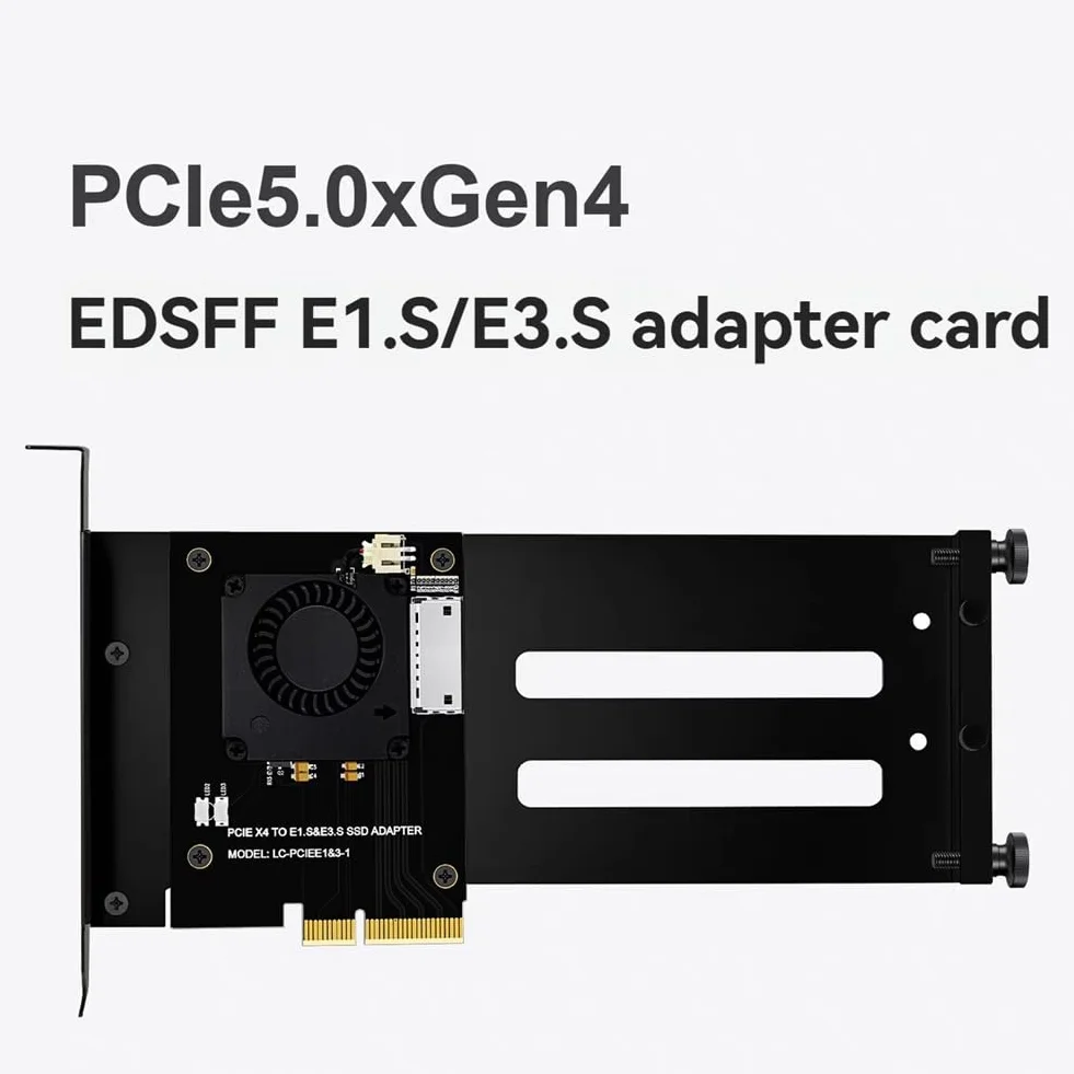PCIe 5.0 Gen5 X4 do EDSFF E1. S/E3. S Karta adaptera SSD do PCI-E 5.0 4X U. 2/U. 3 Kompatybilność z uchwytem montażowym
