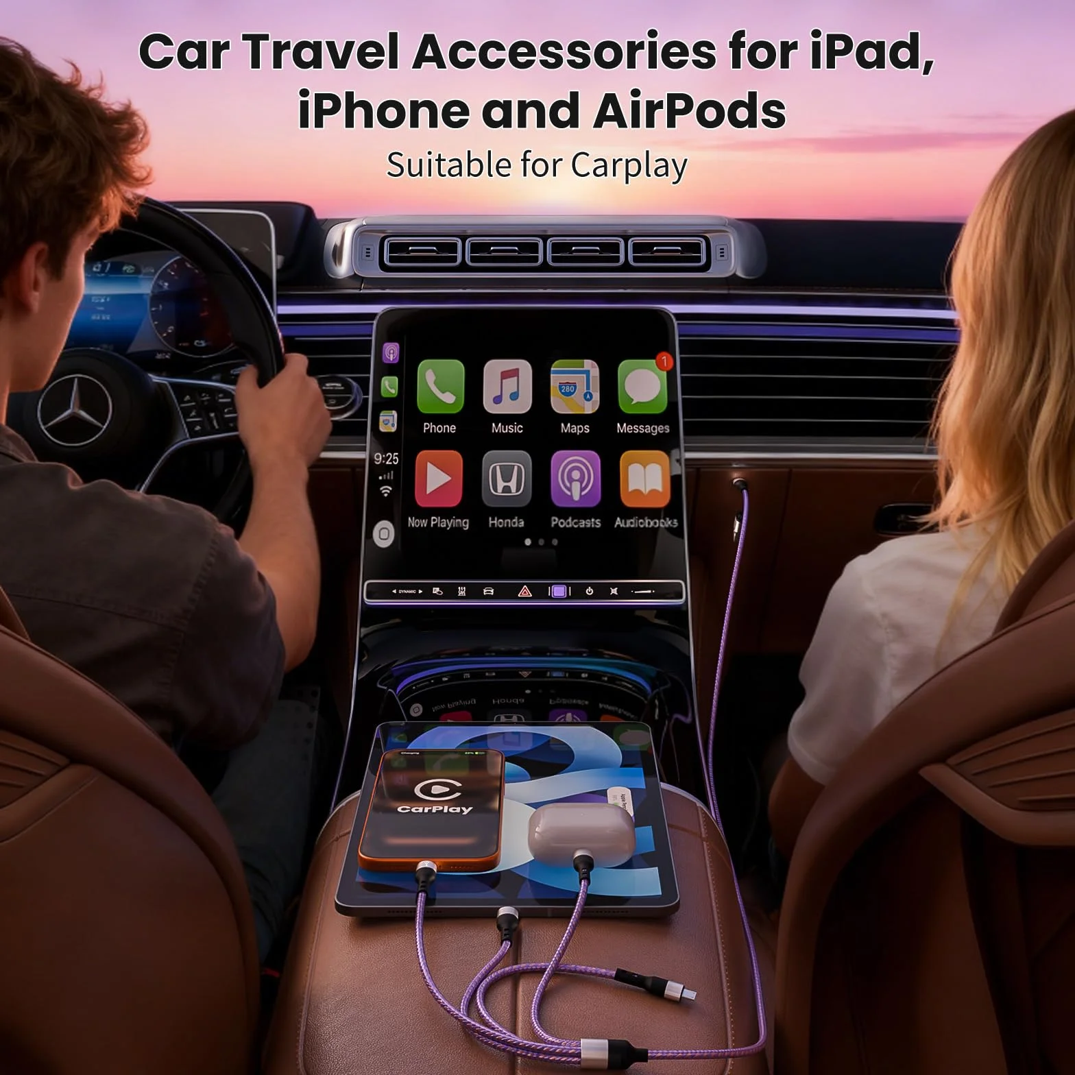Stocking Stuffers 4 w 2 Multiple kabel ładujący z podwójnym USB C, IP i micro USB, ładowarkami do wielu urządzeń, kabel USB A/C do iPhone'a 17-11, Android, iPada, ładowania i