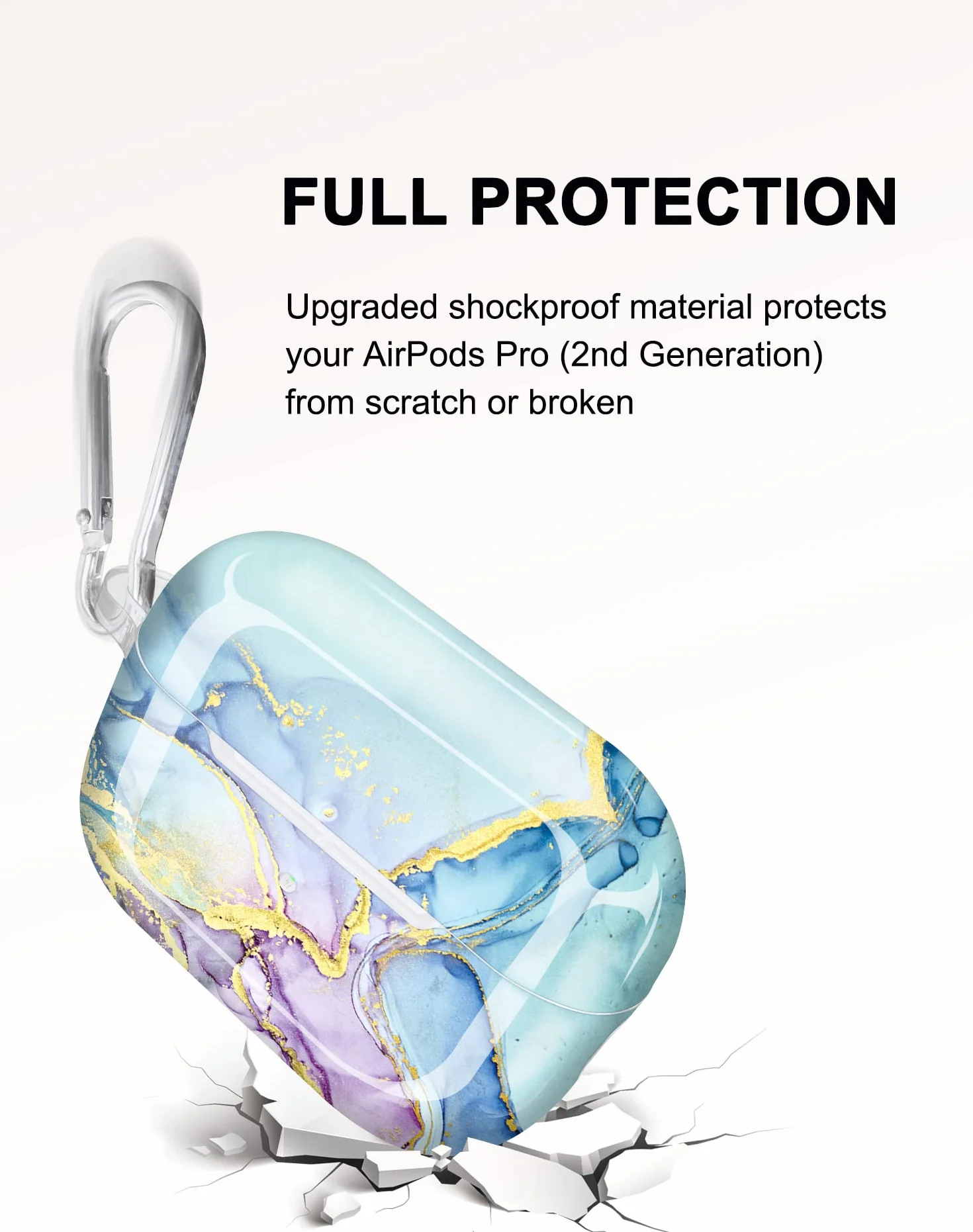 Etui Pokrowiec na Airpods Pro 2. Generacji Złoty Brokat Marmurowy Design Ochronna Skóra TPU dla Kobiet Dziewcząt z Brelokiem Kompatybilne z AirPods Pro 2019/Pro 2 Gen Etui 2022