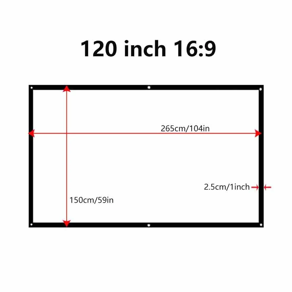 100-calowy ekran projekcyjny, 16:9, składany, zapobiegający zagnieceniom, przenośny ekran projekcyjny, 120 cali, do użytku wewnątrz i na zewnątrz(120 inch 16: 9)