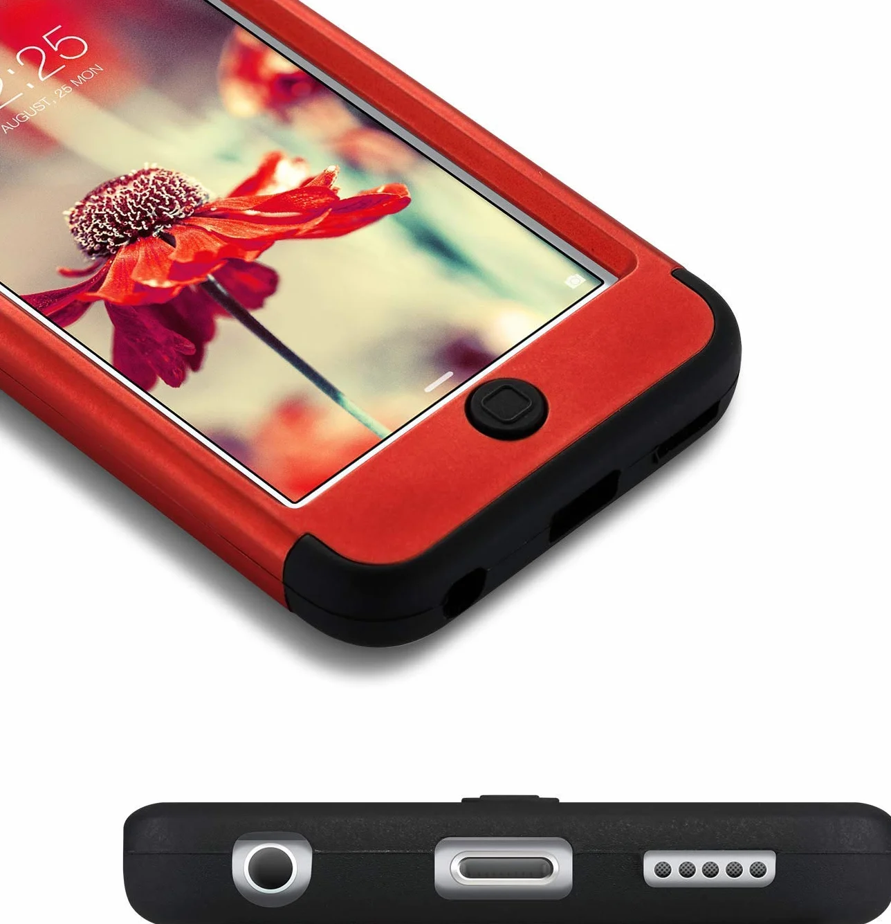ULAK Etui Hybrydowe 3-warstwowe Silikonowe do Apple iPod Touch 5/6/7 Generacji - Czerwone