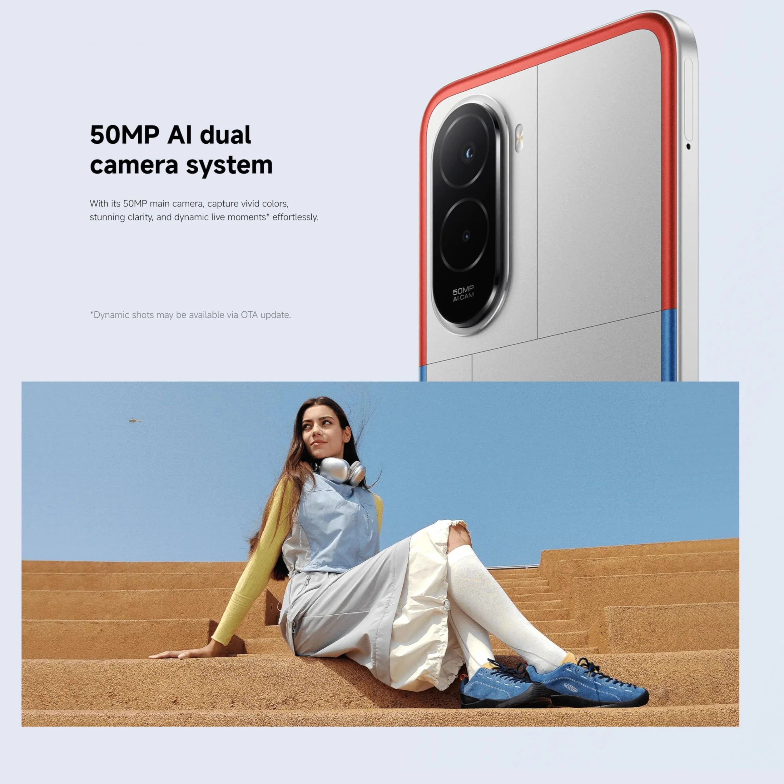 XIAOMI POCO M7 smartfon 6+128 GB, podwójny aparat 50 MP z AI, 16,9 cala FHD+, Snapdragon 685, szybkie ładowanie 33 W i odwracalne 18 W, ładowarka nie jest dołączona, srebrna (Wersja ES)