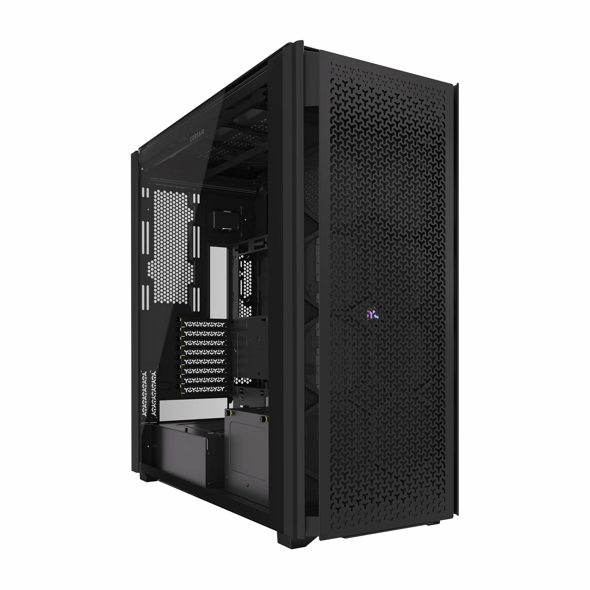 CORSAIR 9000D RGB AIRFLOW Super Full-Tower Obudowa Komputera – Przestronne Wnętrze – Mocowanie Wentylatorów InfiniRail™ – W Zestawie Koncentrator Systemowy iCUE LINK – Bez Wentylatorów – Czarny