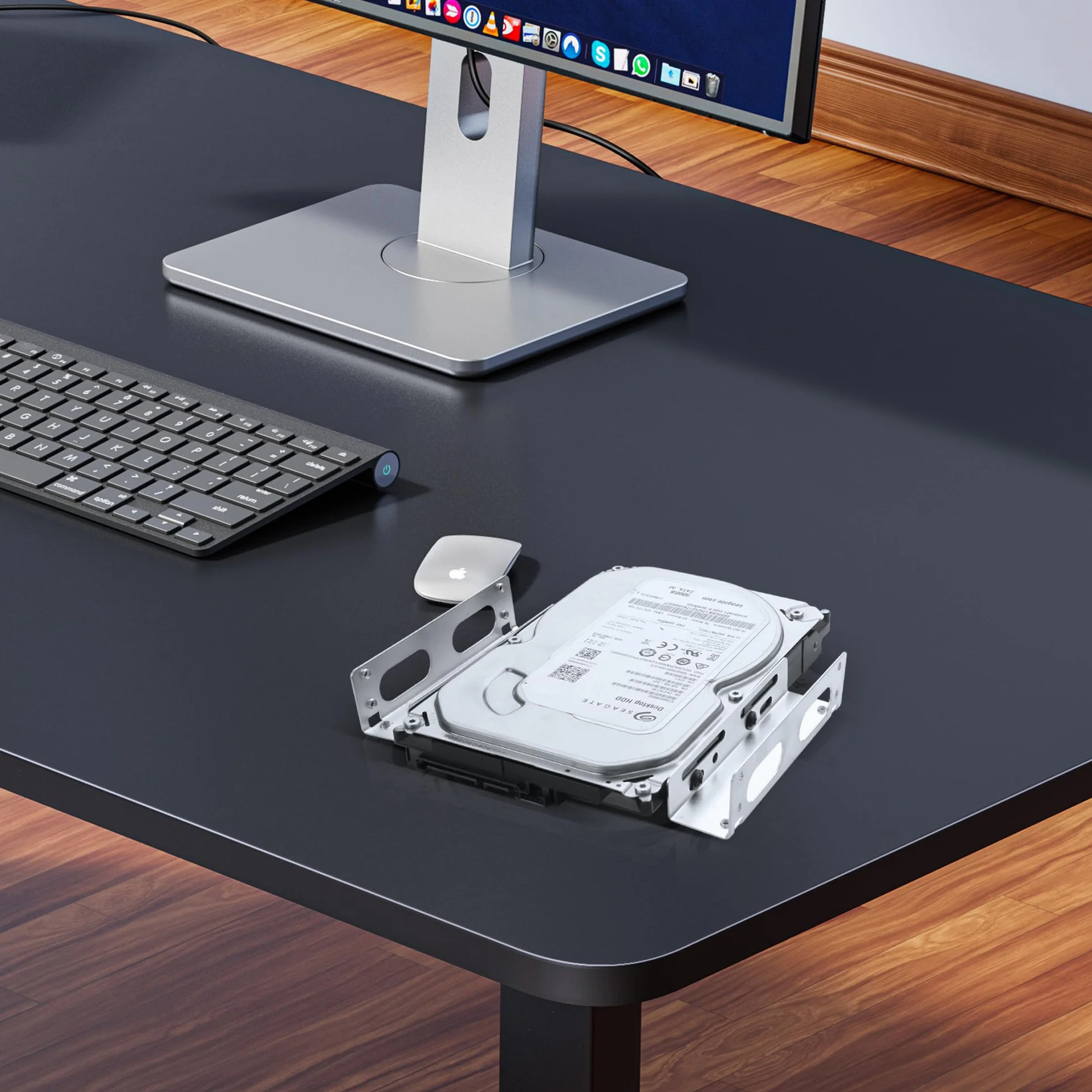 YAODHAOD Uchwyt montażowy 3,5" na 5,25" SSD/HDD, konwertuje każdy dysk twardy 3,5" na zatokę dysku 5,25", metalowy uchwyt montażowy wewnętrzny dysk twardy, uchwyt montażowy do komputerów PC/NAS