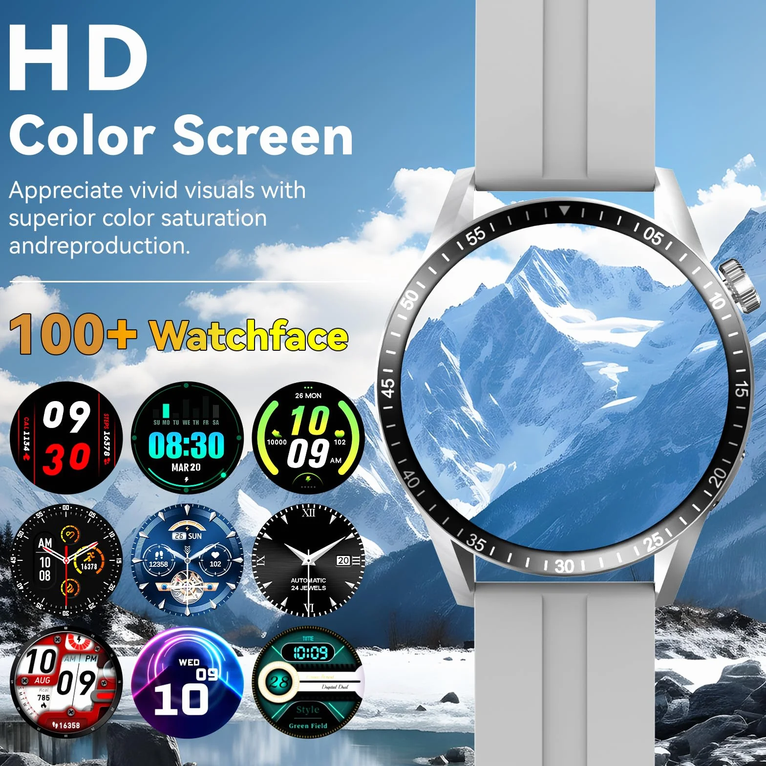 Smartwatch Męski, 1,39" Inteligentny Zegarek z Bluetooth i Funkcją Głośnomówiącą, Zegarek Fitness z 100+ Trybami Sportowymi Monitoruje Tętno z Snu, Wodoszczelny Zegarek dla Androida iOS