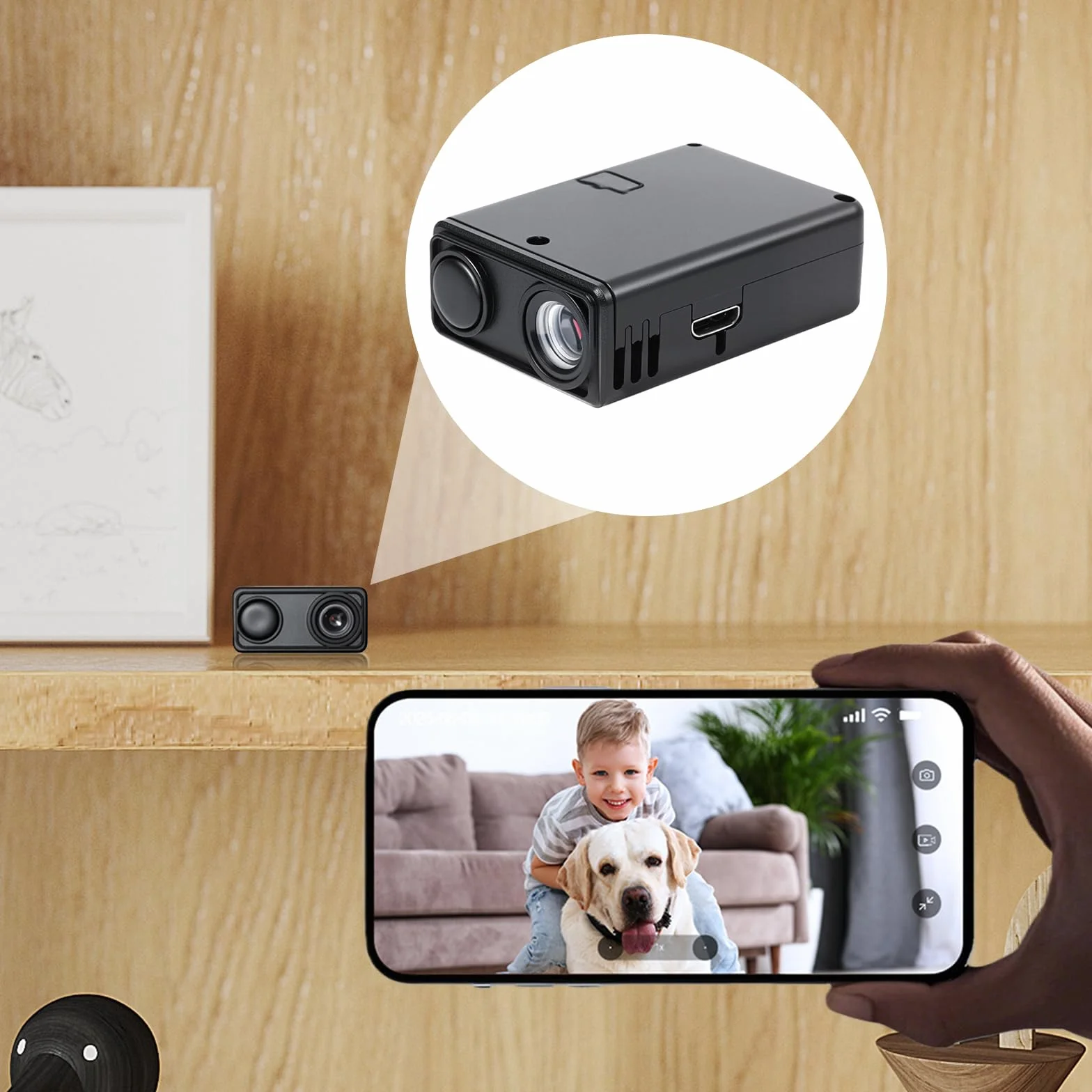 Mała kamera wideo 4K WiFi z wykrywaniem ruchu, mini kamera monitorująca, zdalne sterowanie aplikacją do nadzoru wewnętrznego