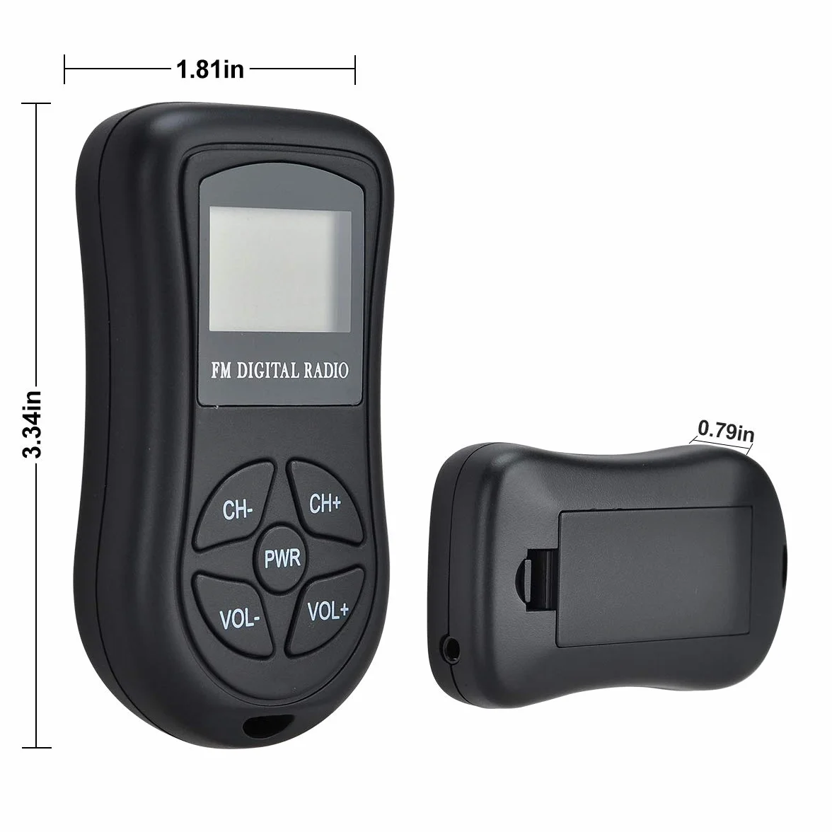 COVVY Radio kieszonkowe FM stereo przenośny odbiornik z DSP wyświetlacz LCD 60-108 MHz