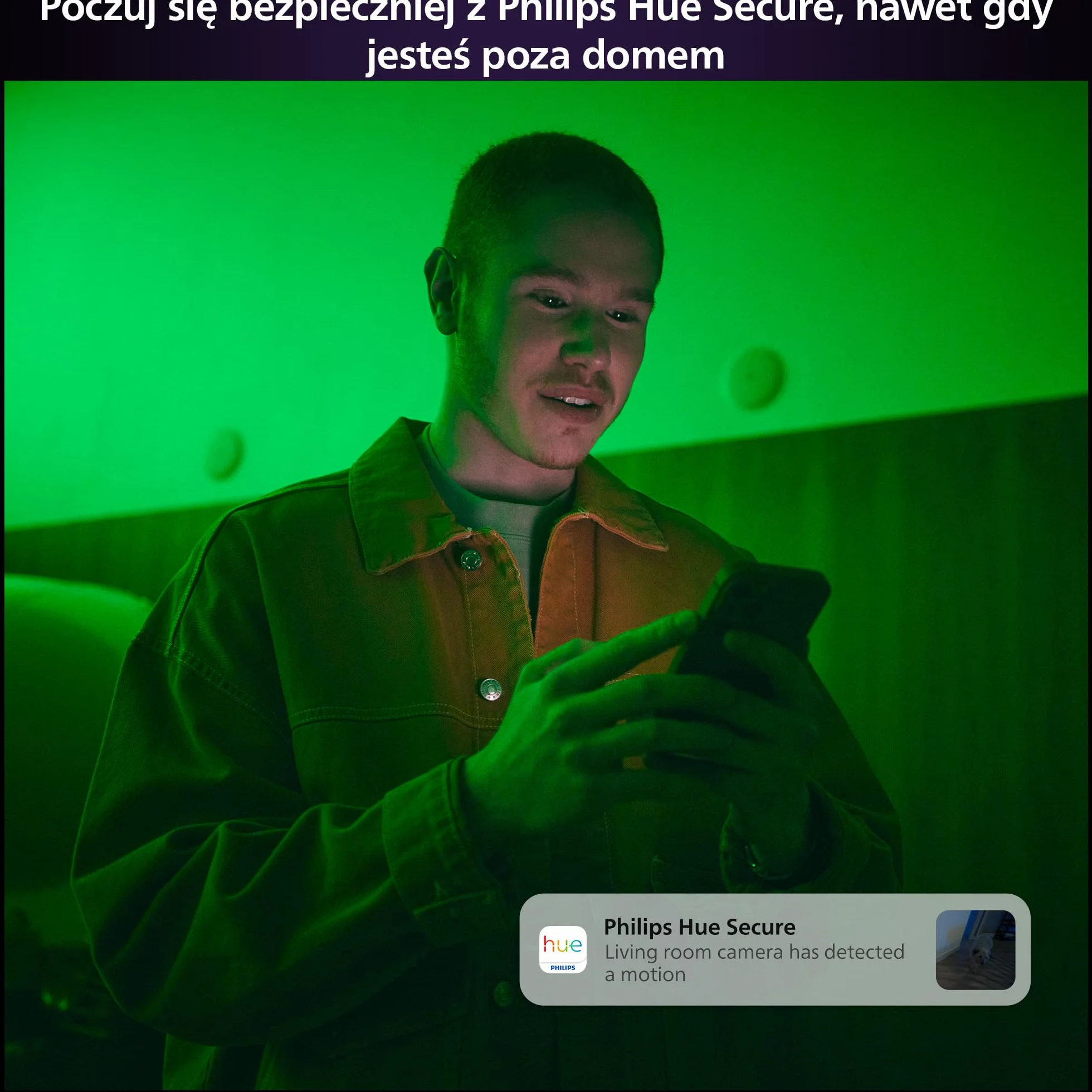 Philips Hue Kamera Raven zasilana baterią akumulatorową biała