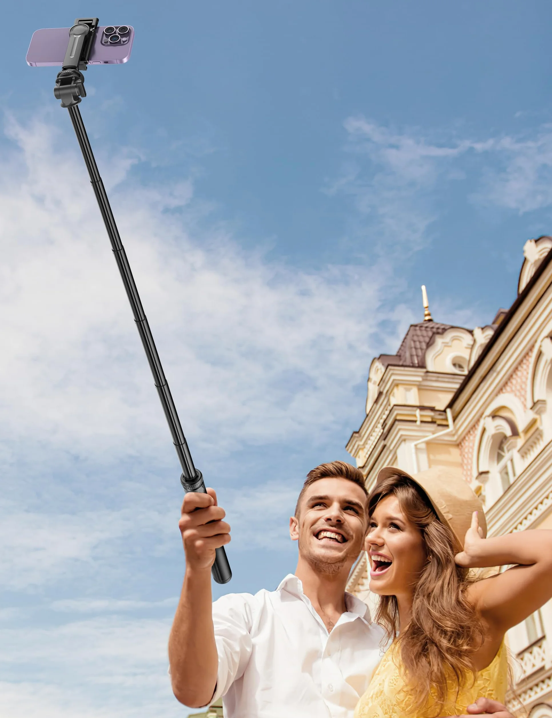 Statyw do telefonu komórkowego 190 cm, statyw selfie do smartfona, aluminiowe pręty, stabilny uchwyt statywowy do telefonu komórkowego z pilotem zdalnego zwalniania kompatybilny z iPhone'em/Galaxy