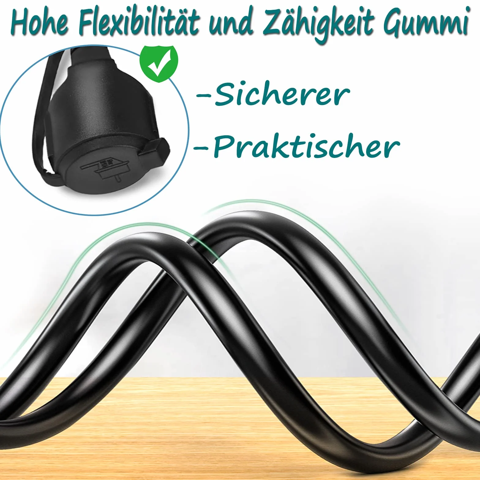 YRHome 30 m czarny przedłużacz prądu, wtyczka euro, wtyczka Schuko, przedłużacz 220-230 V, 16 A z nasadką ochronną, IP44, kabel na plac budowy, wtyczka ze stykiem ochronnym