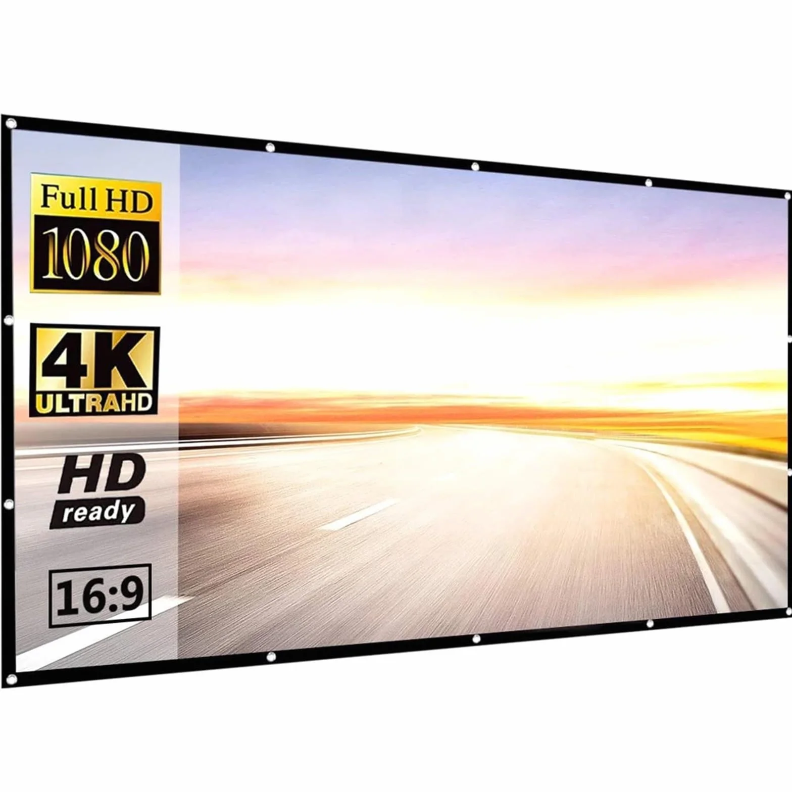Przenośny Ekran Projektora Prosty składany ekran projekcyjny 100-calowa kurtyna 16:9 Zewnętrzna kurtyna projektora Full HD 2K 4K Ekrany projekcyjne(100 inch)
