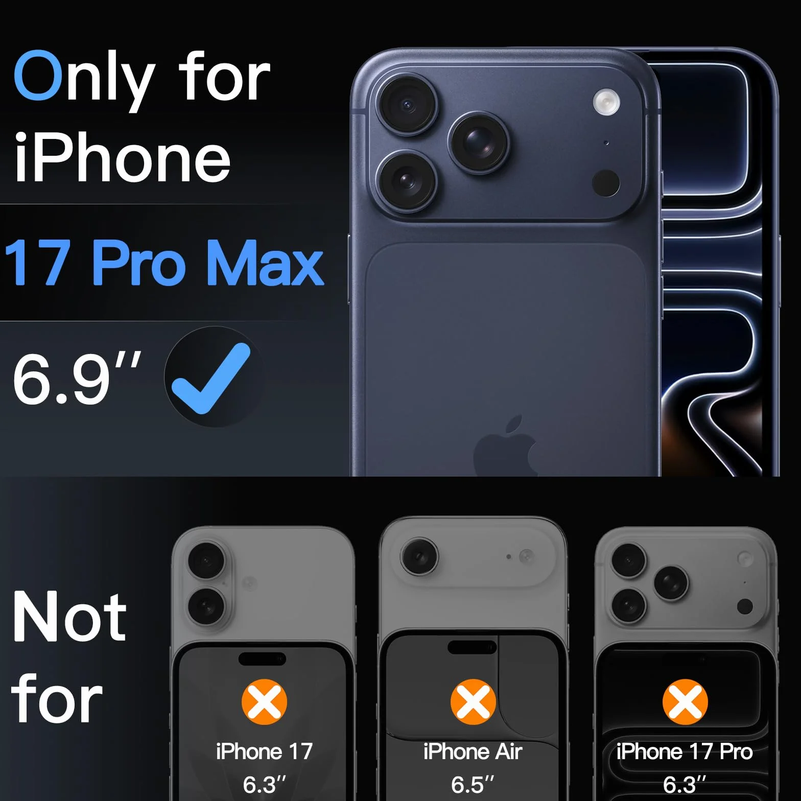 JETech Osłona Obiektywu Aparatu iPhone 17 Pro Max 6,9 Cala 9H Szkło Hartowane Matowe Metalowa Płytka