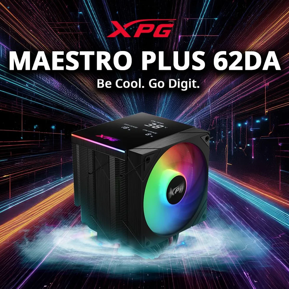 Wentylator XPG MAESTRO PLUS 62DA (120 mm ARGB Fan) czarny - chłodzenie powietrza CPU, 250 W TDP