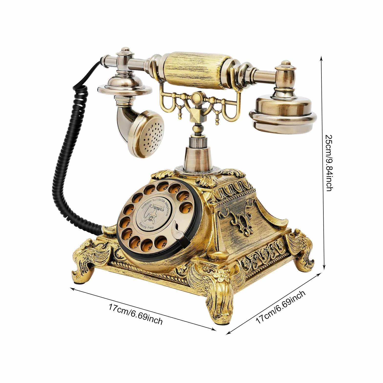 Telefon domowy w stylu vintage, antyczny telefon stołowy, telefon stacjonarny, biuro, nostalgia, przewodowy, do mieszkań, biur, kawiarni