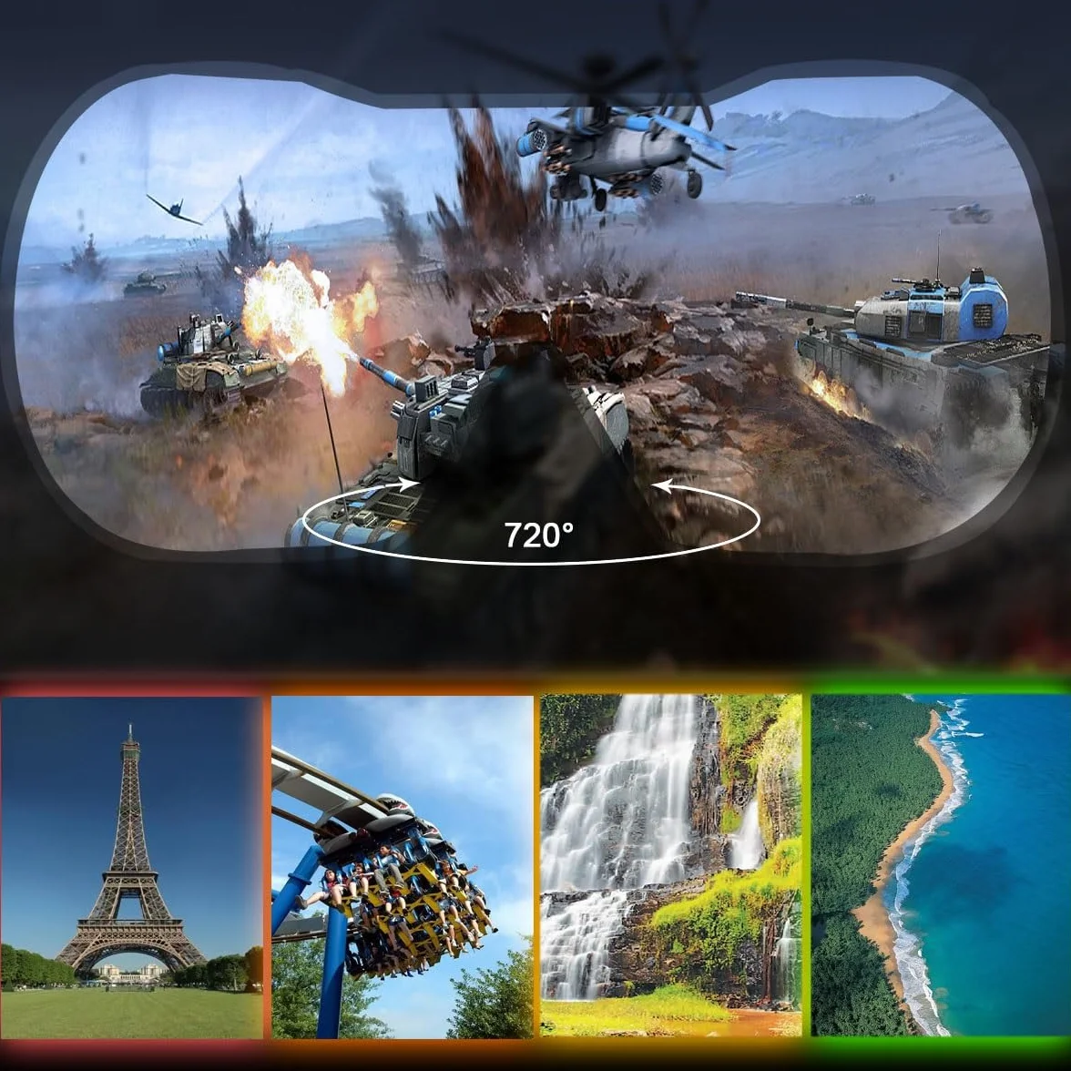 Ulepszone inteligentne okulary VR Wirtualna rzeczywistość HD Niebieskie światło Ochrona oczu Okulary VR, okulary VR dla systemów Android iOS Mogą być używane dla dzieci Przyjaciel rodziny Prezenty świ
