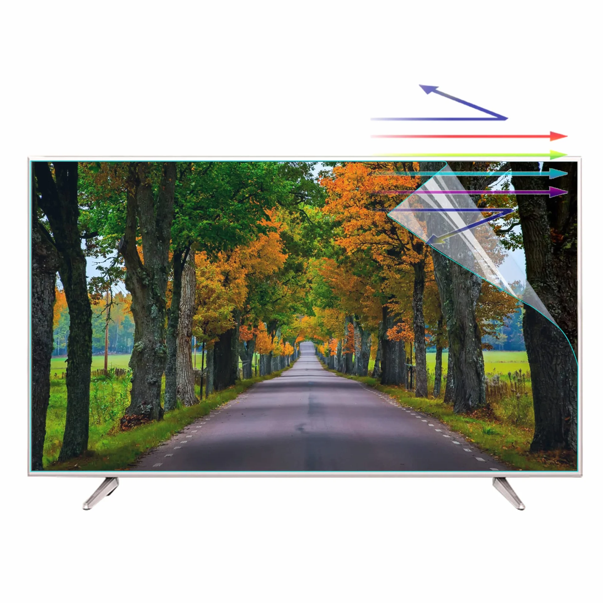 z Folia przeciwodblaskowa do telewizora 55 cali, użytku wewnątrz i na zewnątrz AntiBlue Light ekran matowa folia telewizorów LCD, Led, 4k OLED QLED HDTV,Ochraniacze ekranu TV