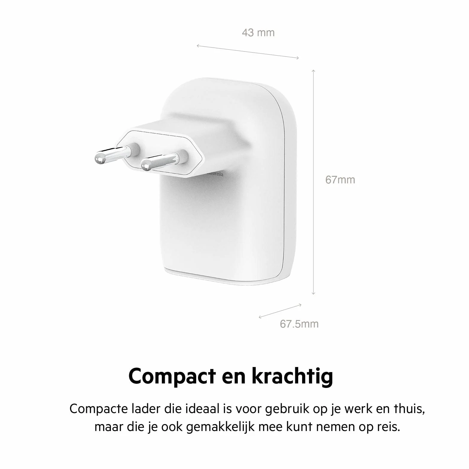 Belkin Podwójna ładowarka sieciowa o mocy 37 W, USB-C PPS PD, porty USB-C 25 W i typu A 12 W, do szybkiego ładowania telefonów Samsung Galaxy S23, Ultra, Plus, iPhone serii 14 i innych