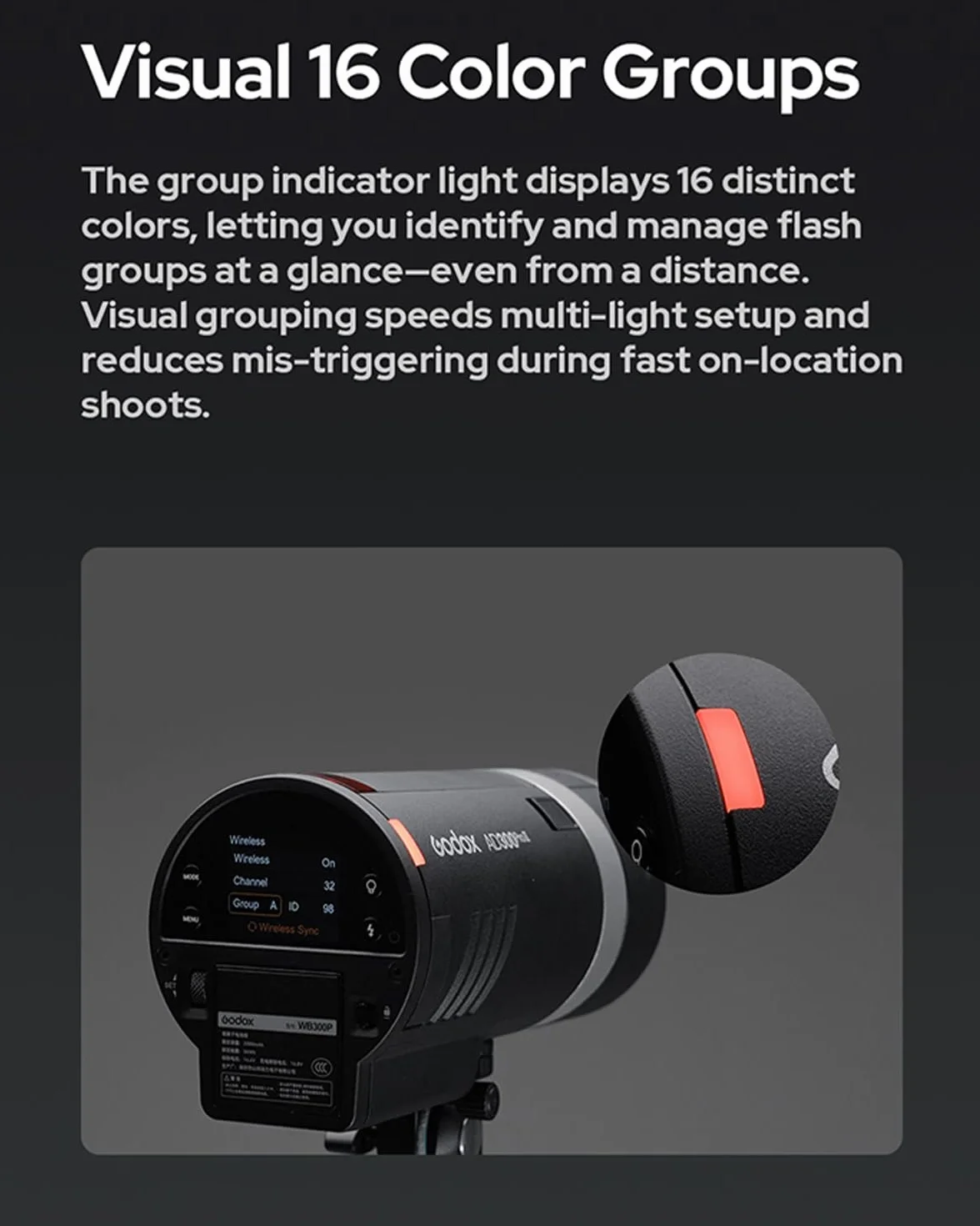 Godox AD300Pro II AD300ProII lampa błyskowa, One-Tap Sync z wyzwalaczem GODOX X3 Pro/X3, 300 W 2,4 G TTL HSS 1/8000s lampa błyskowa studyjna Monolight, 0,01-1,5 s recykling/16-kolorowe grupy kolorów