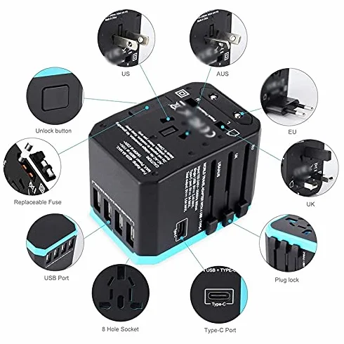 Uniwersalny zasilacz na całym świecie PD 18 W. International Universal Travel Adapter 4 Porty Ładowarka USB Wall Elektryczne Wtyczki Sockets Converter UE AMERYKAŃSKA BRYTA AU Wtyczka Wtyczka podróżna